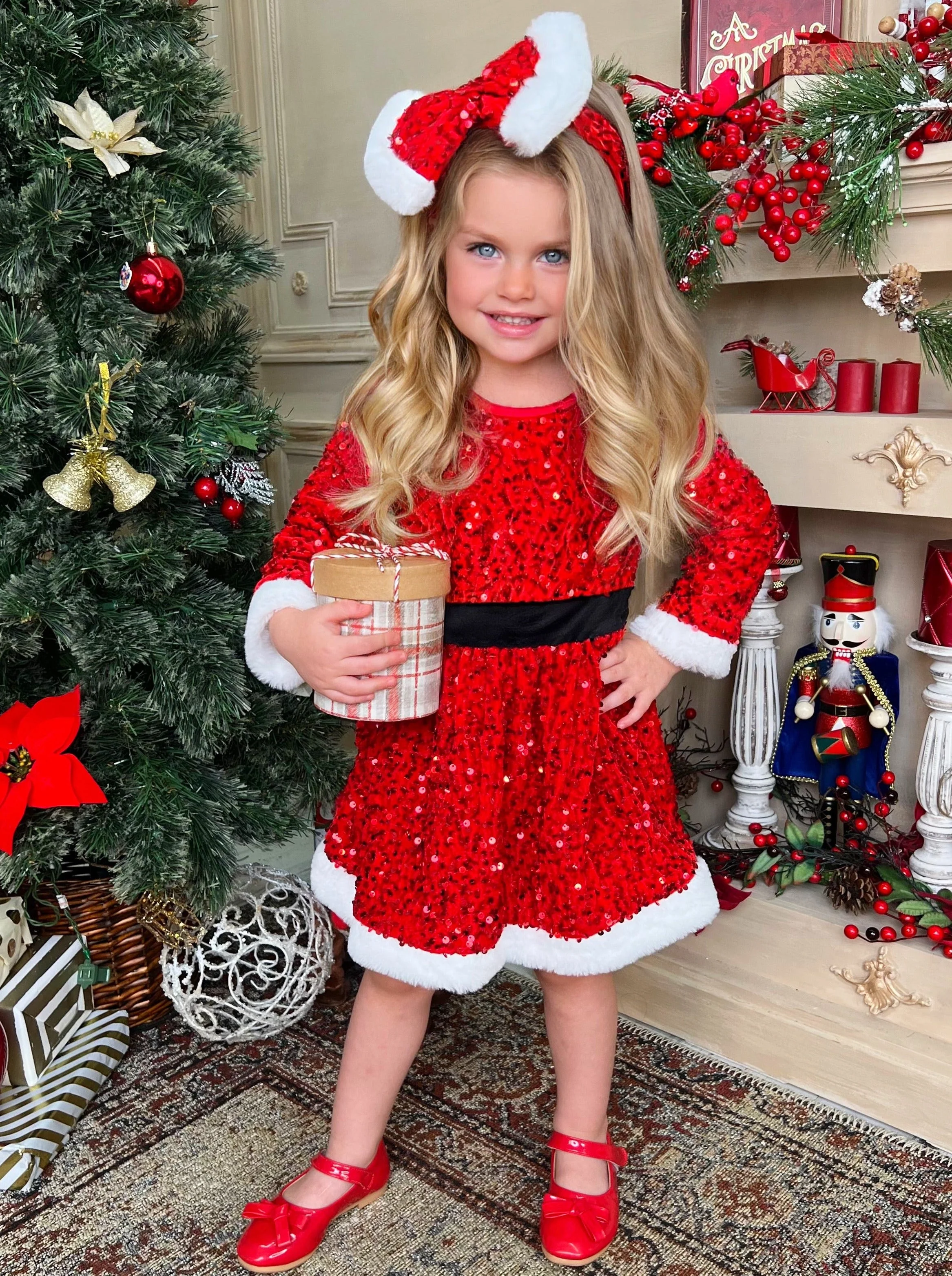 Glitz and Glam Shimmering Santa Dress - Image 4