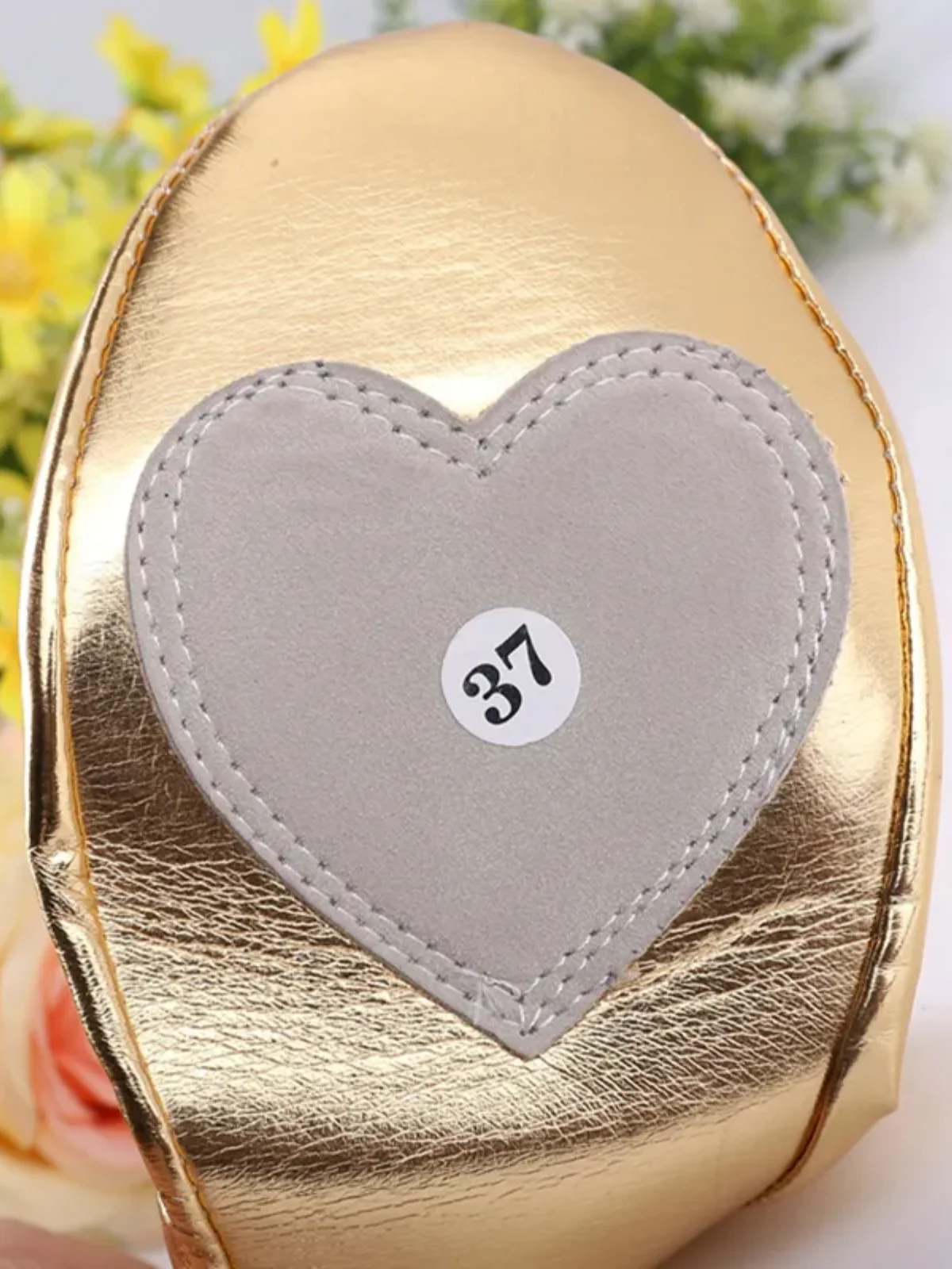 Gold Bowknot Leather Ballet Flats - Image 3