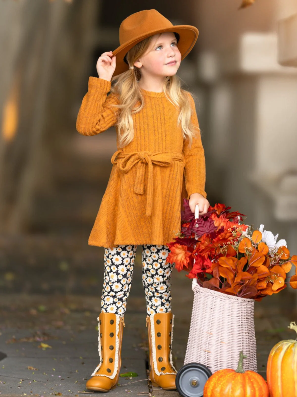 Golden Daisy Girls Top and Legging Set - Image 3