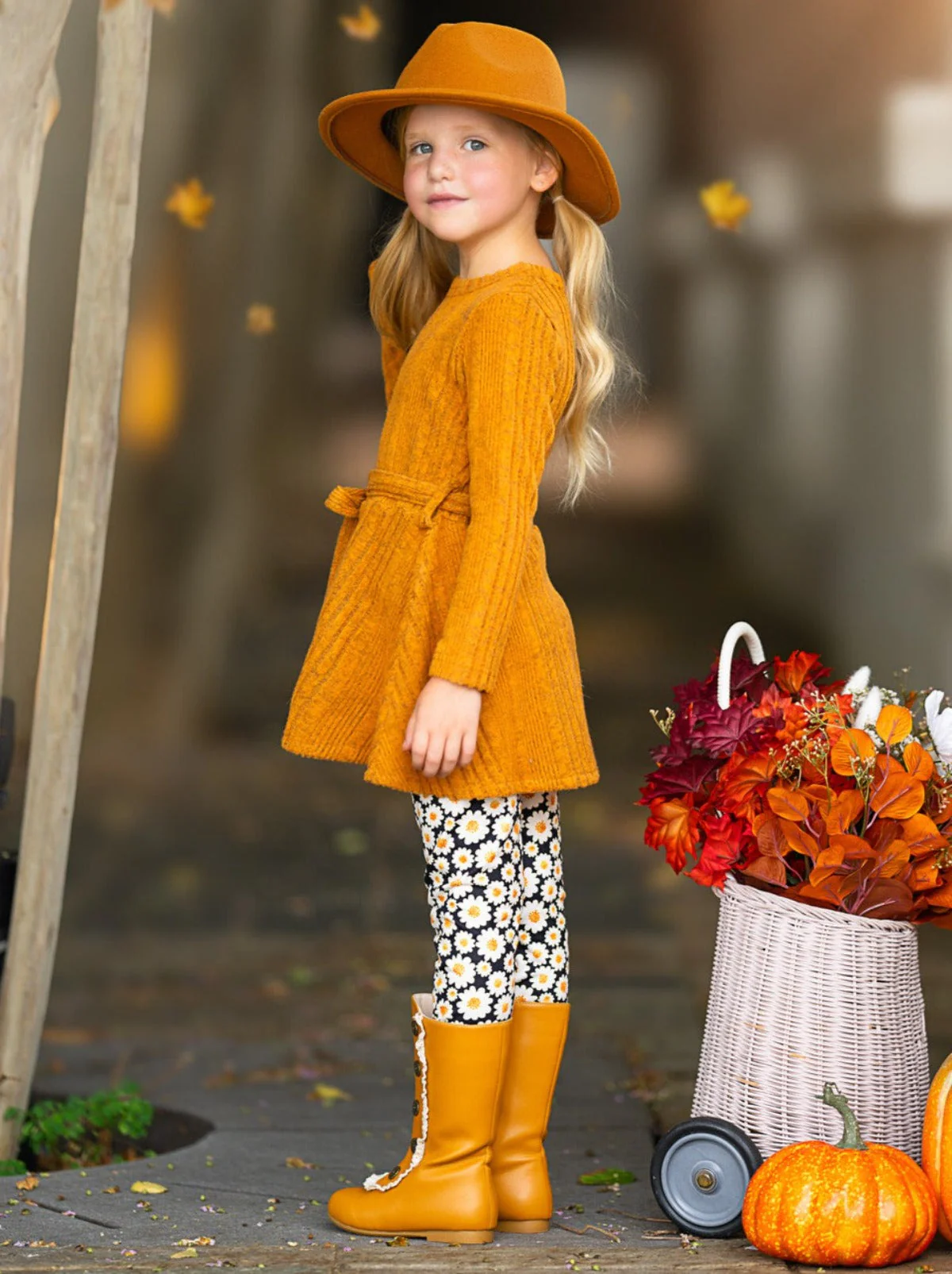 Golden Daisy Girls Top and Legging Set - Image 4