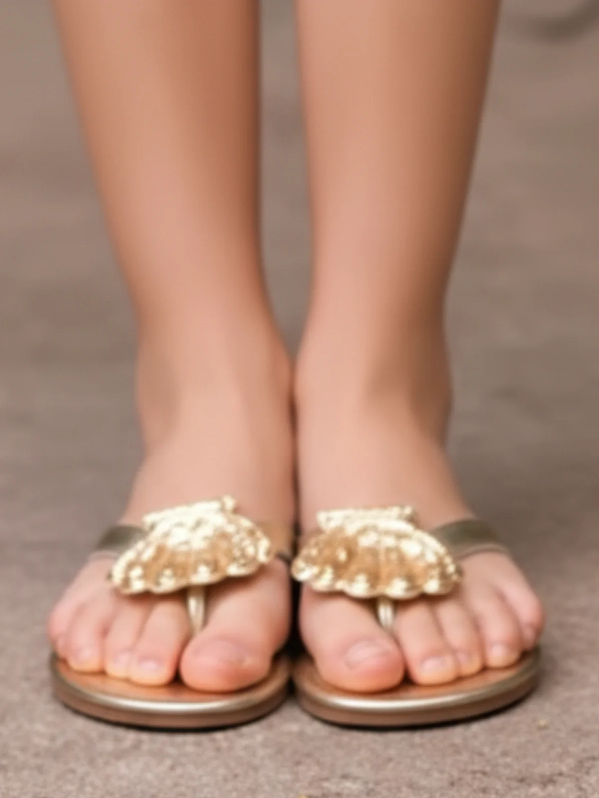 Golden Seashell Sparkle Sandals - Image 4