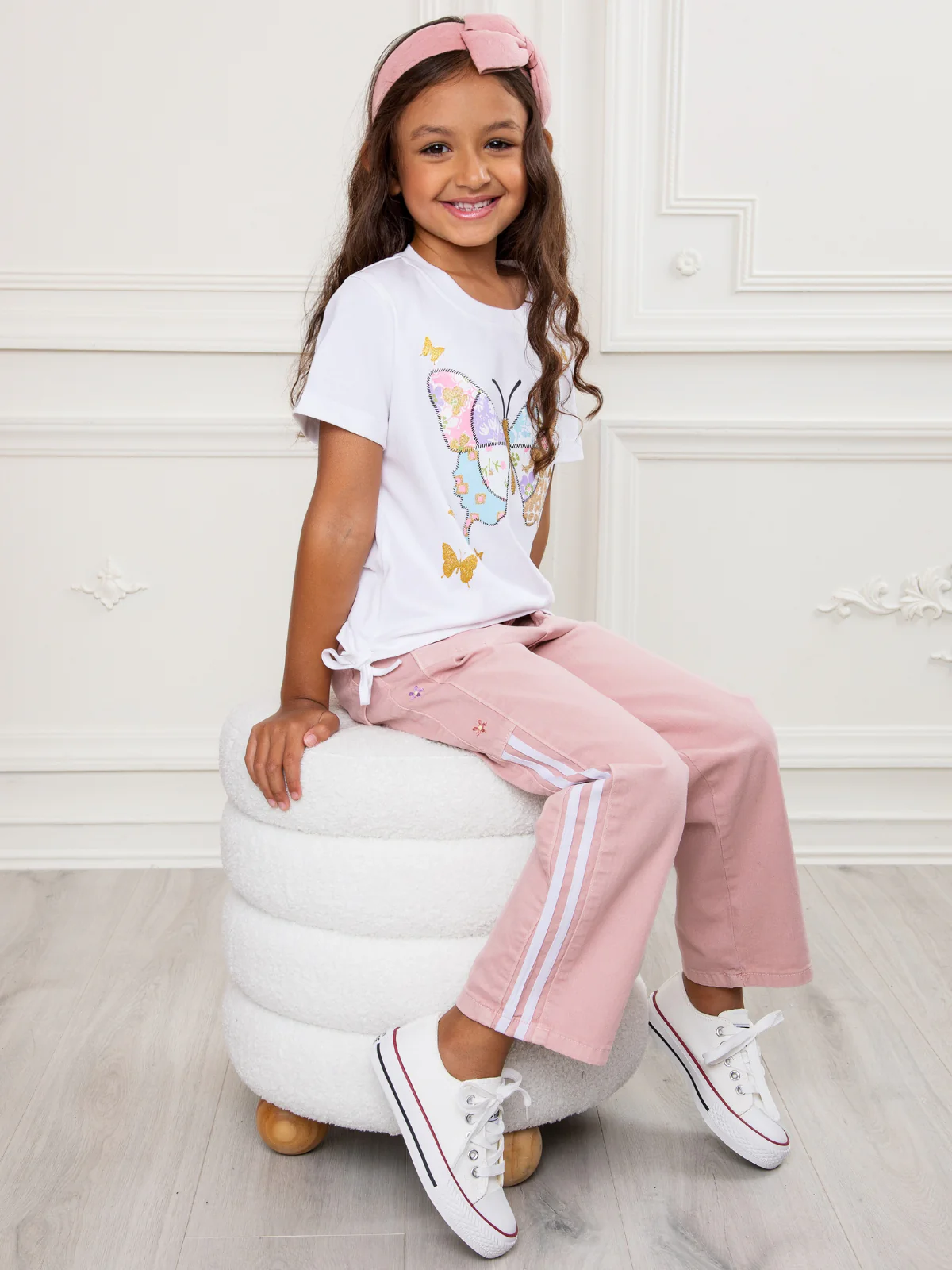 Radiant Butterfly Luxury Cotton Relaxed Fit Graphic Top - Image 3
