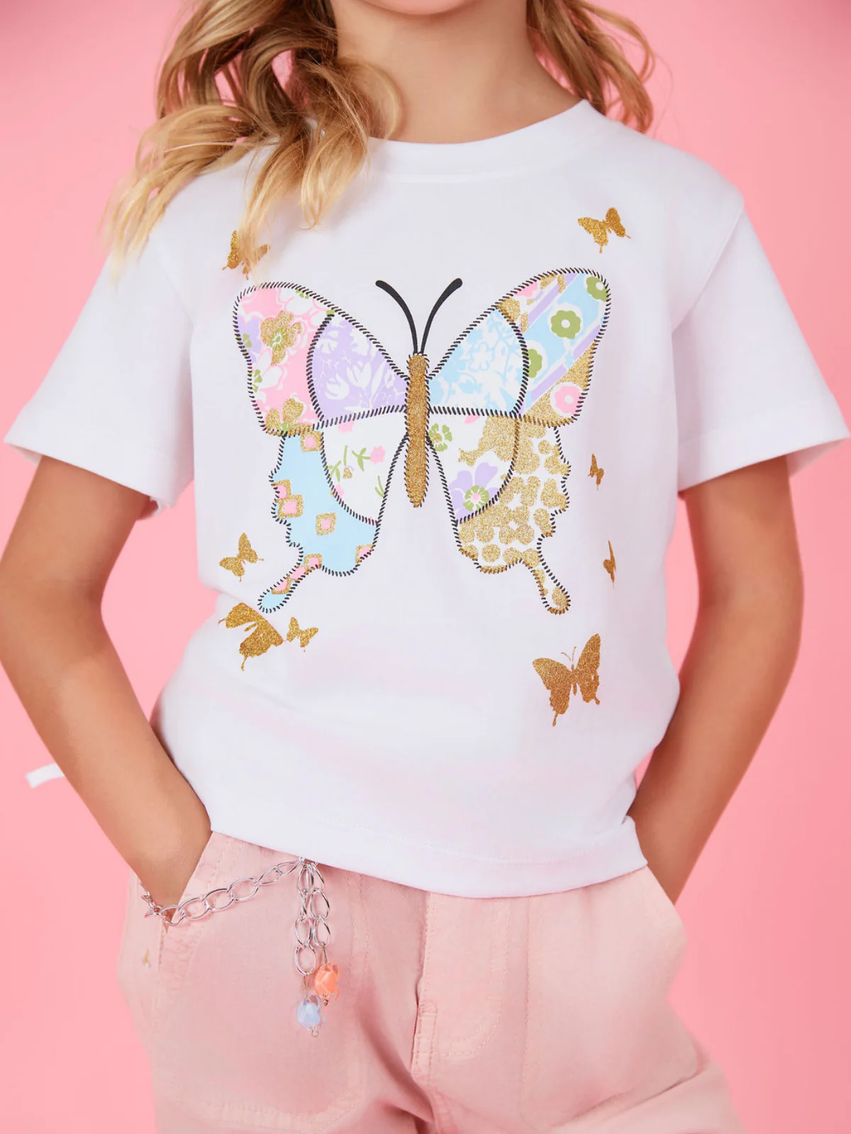 Radiant Butterfly Luxury Cotton Relaxed Fit Graphic Top - Image 4