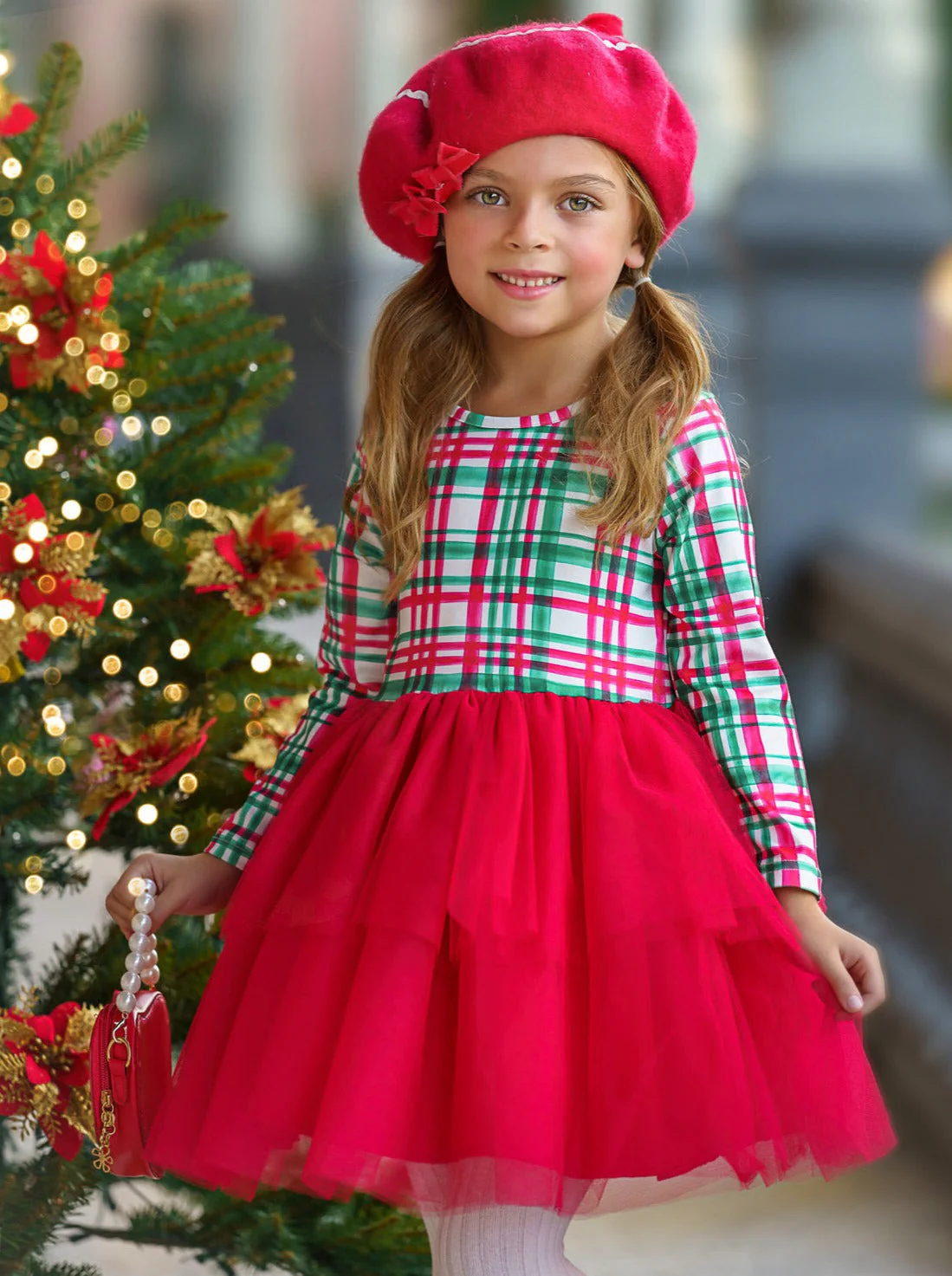 The Best Gift Green Plaid Holiday Tutu Dress - Image 2