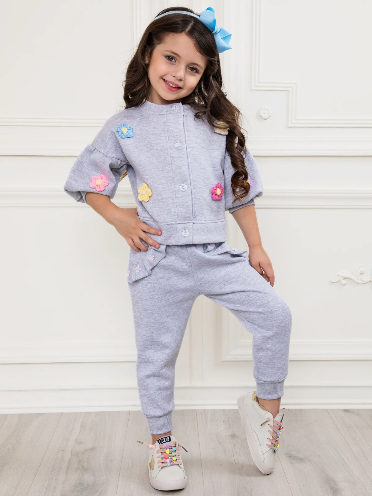 Grey Bloom Textured Petal Sweat Set - Image 2