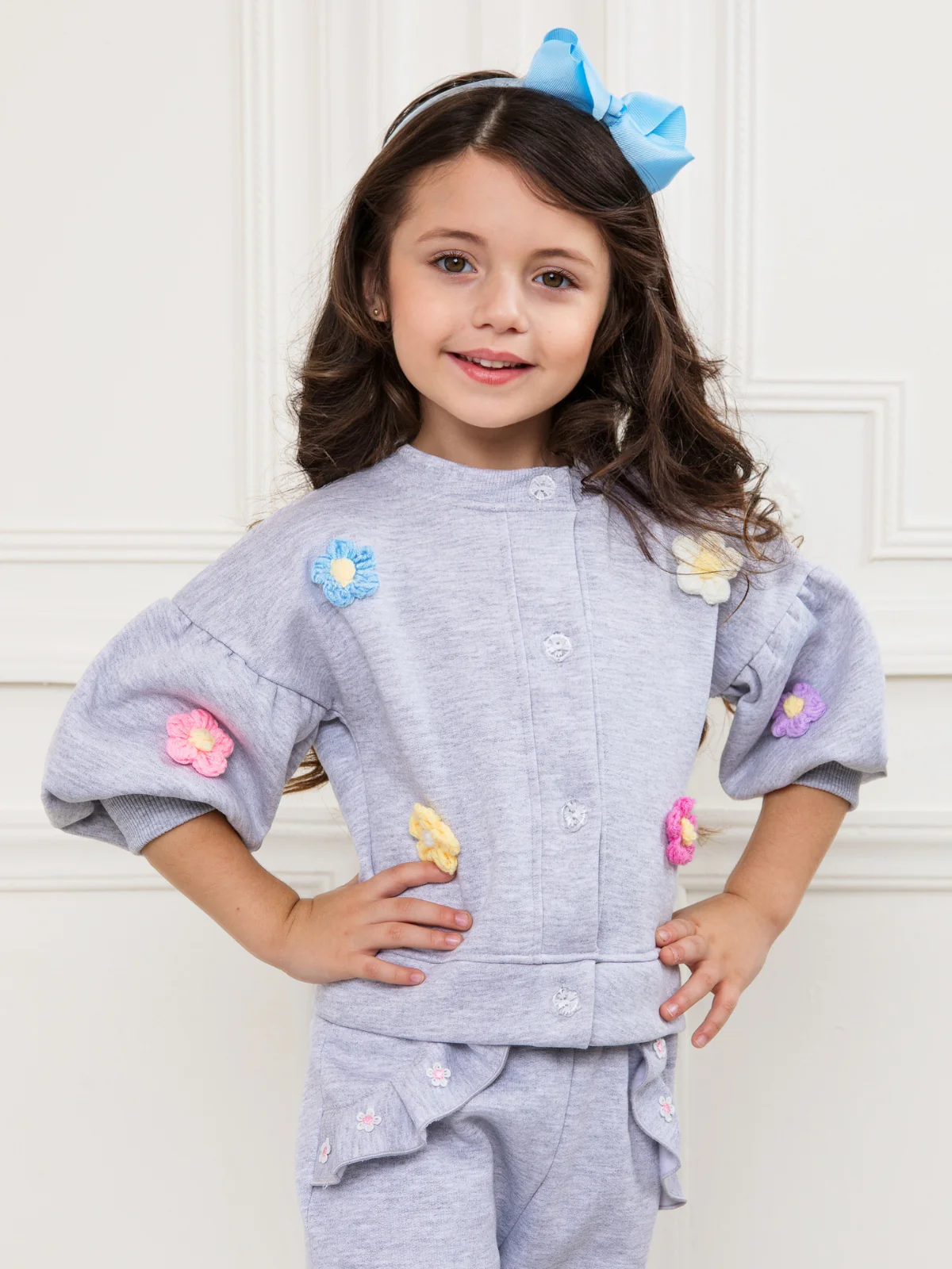 Grey Bloom Textured Petal Sweat Set - Image 3