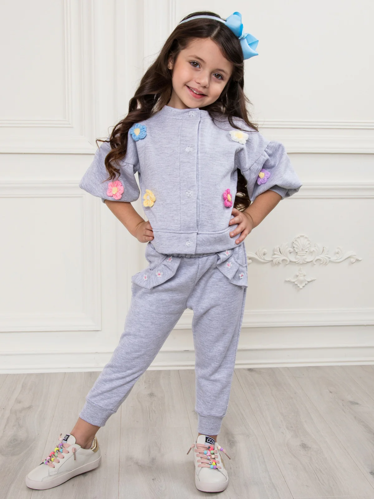 Grey Bloom Textured Petal Sweat Set - Image 4