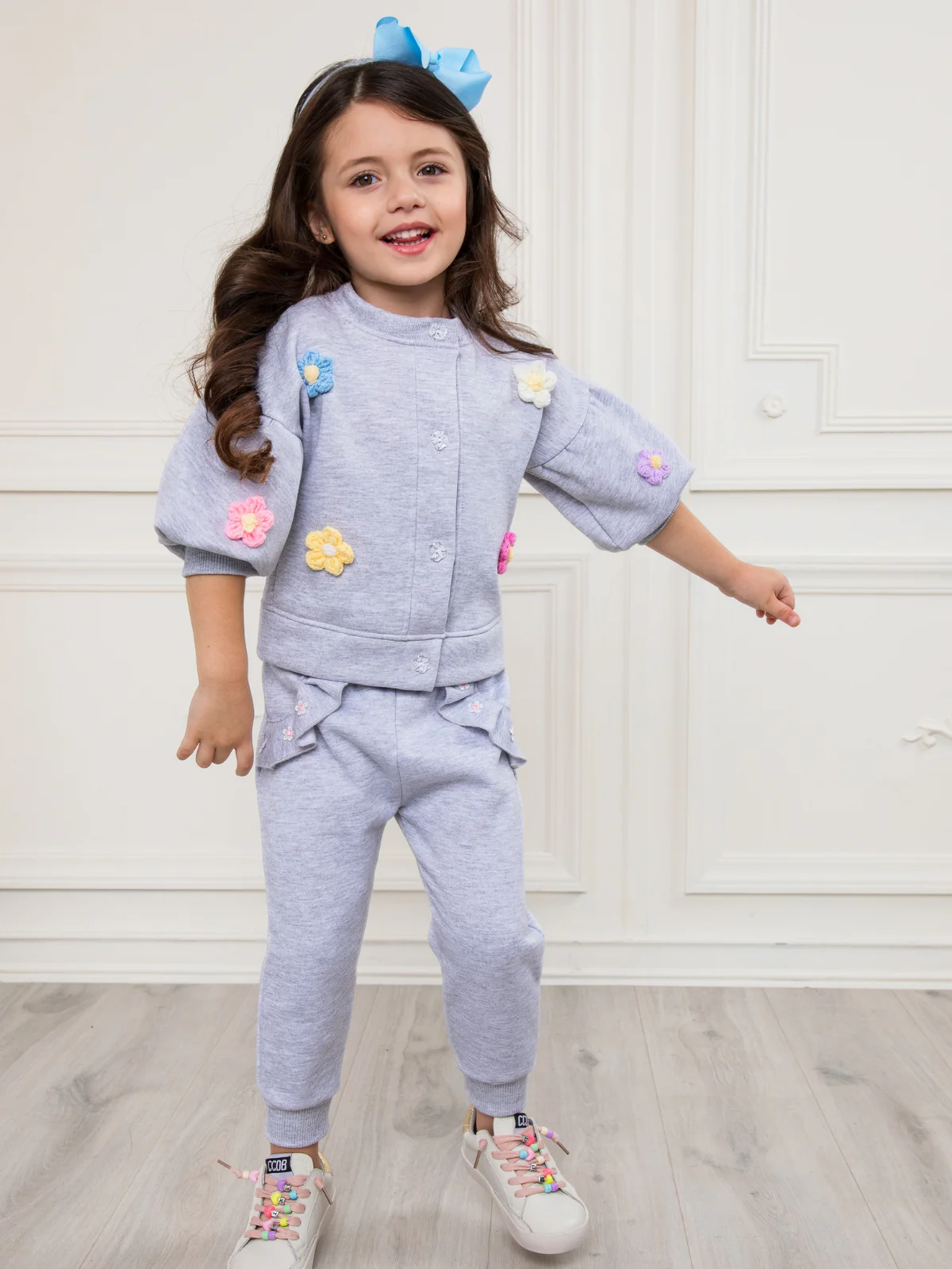 Grey Bloom Textured Petal Sweat Set - Image 5