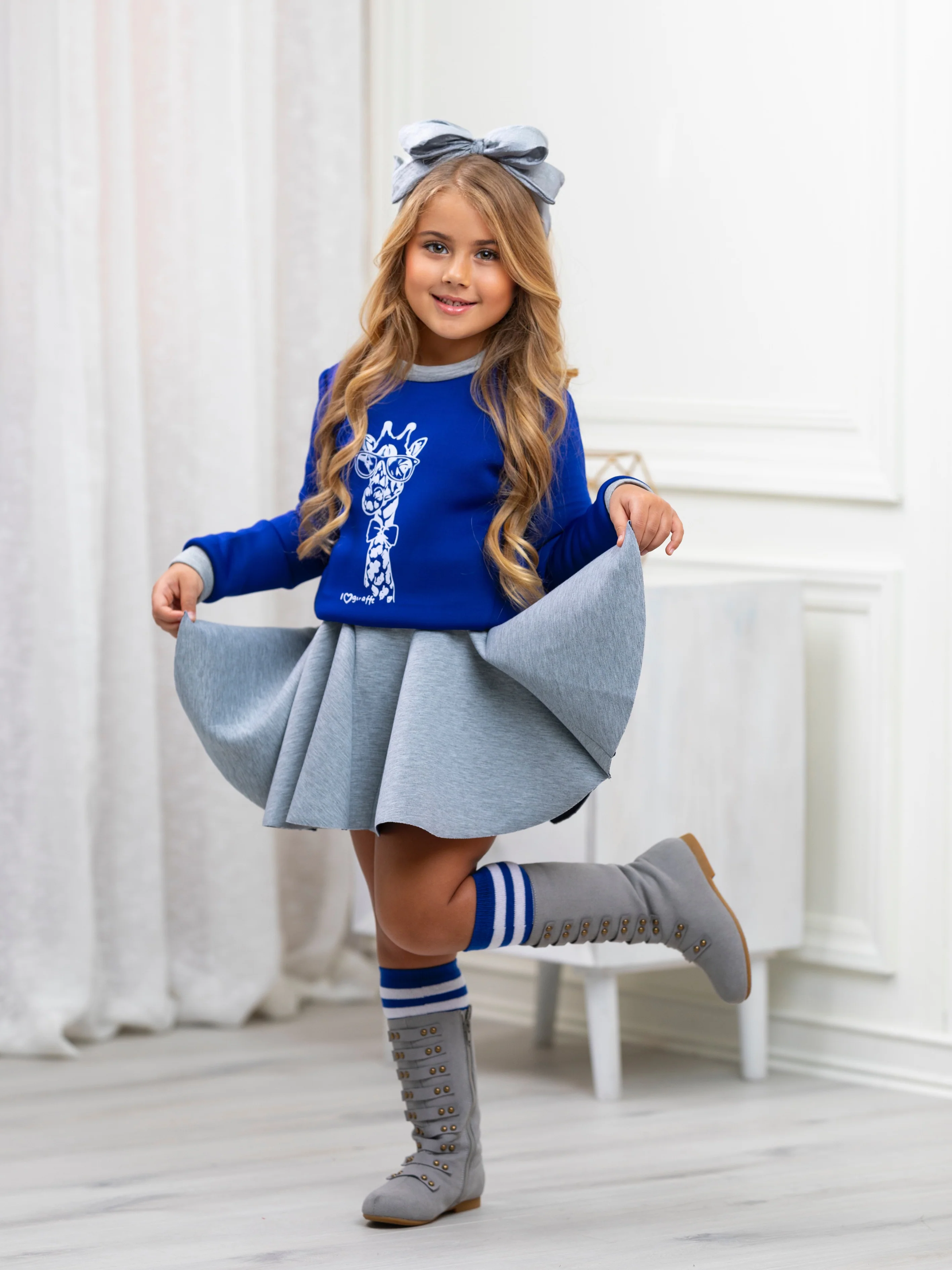 Grey Tennis Skirt by Kids Couture - Image 2