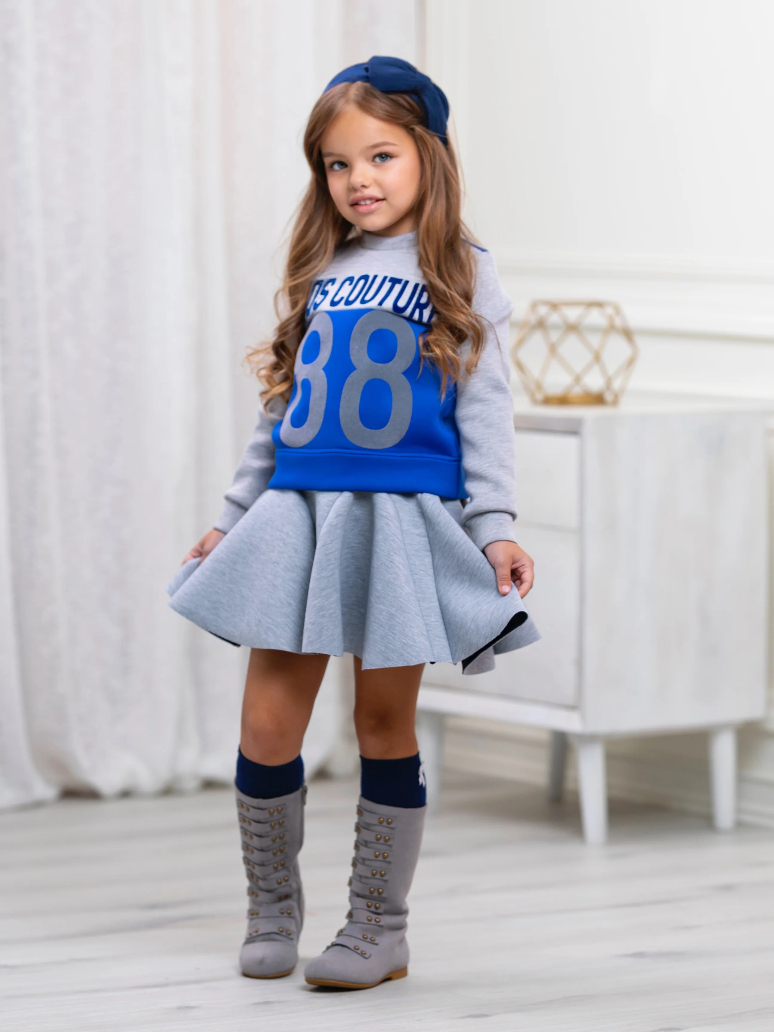 Grey Tennis Skirt by Kids Couture - Image 4