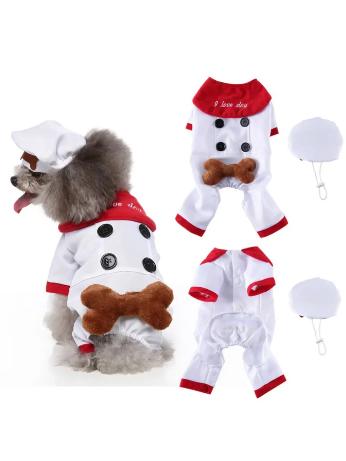 Dog Pawsitively Adorable Chef Halloween Costume - Image 4