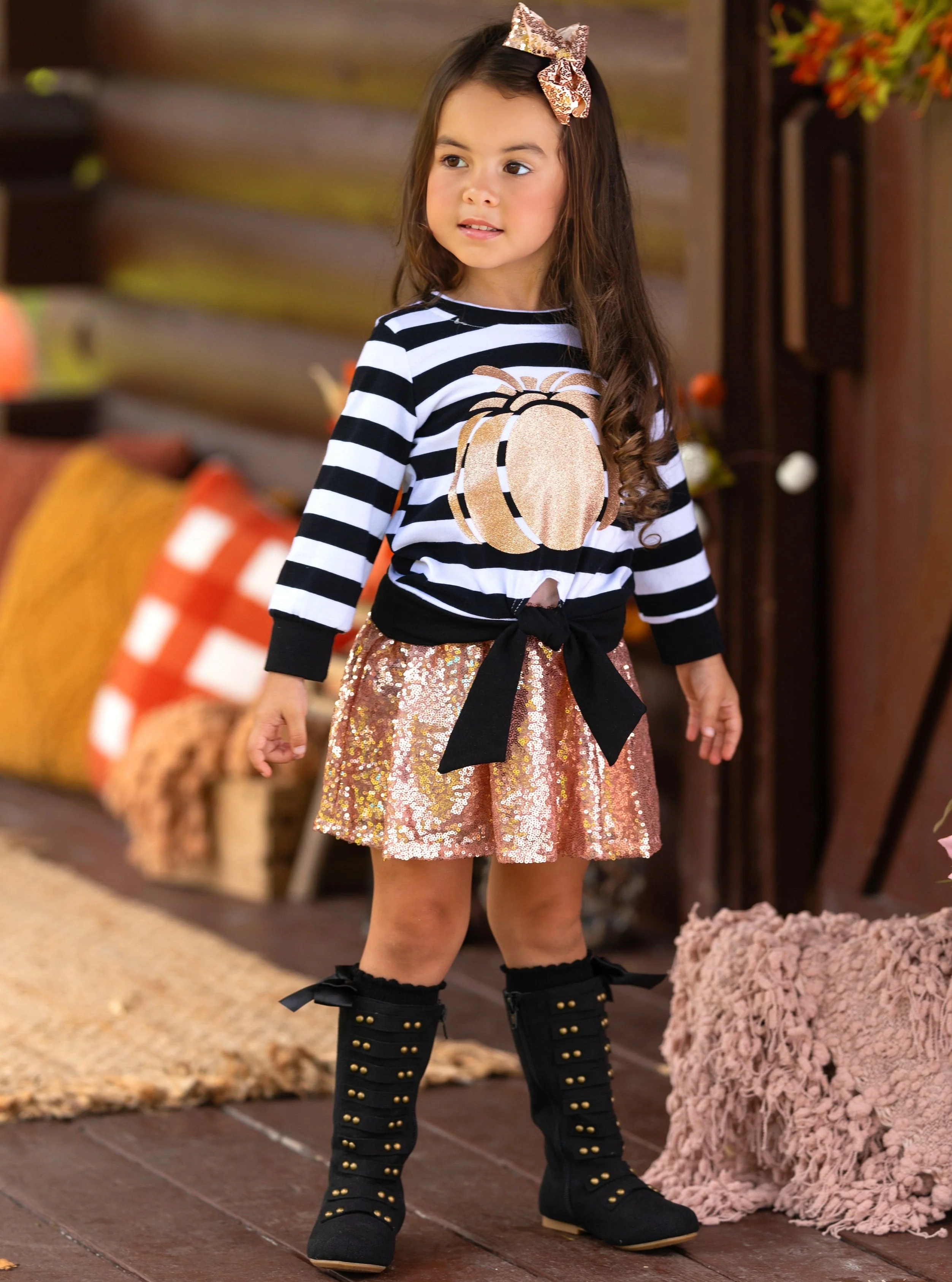 Harvest Sparkle Sequin Tutu Skirt Set - Image 5