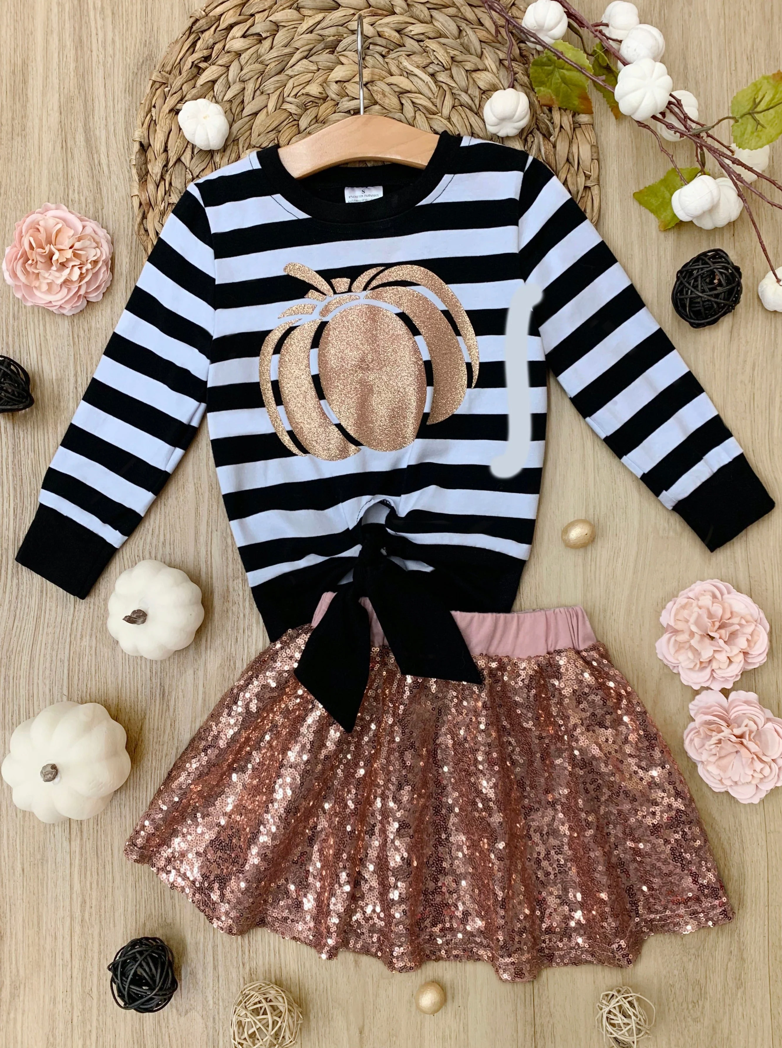 Harvest Sparkle Sequin Tutu Skirt Set - Image 6