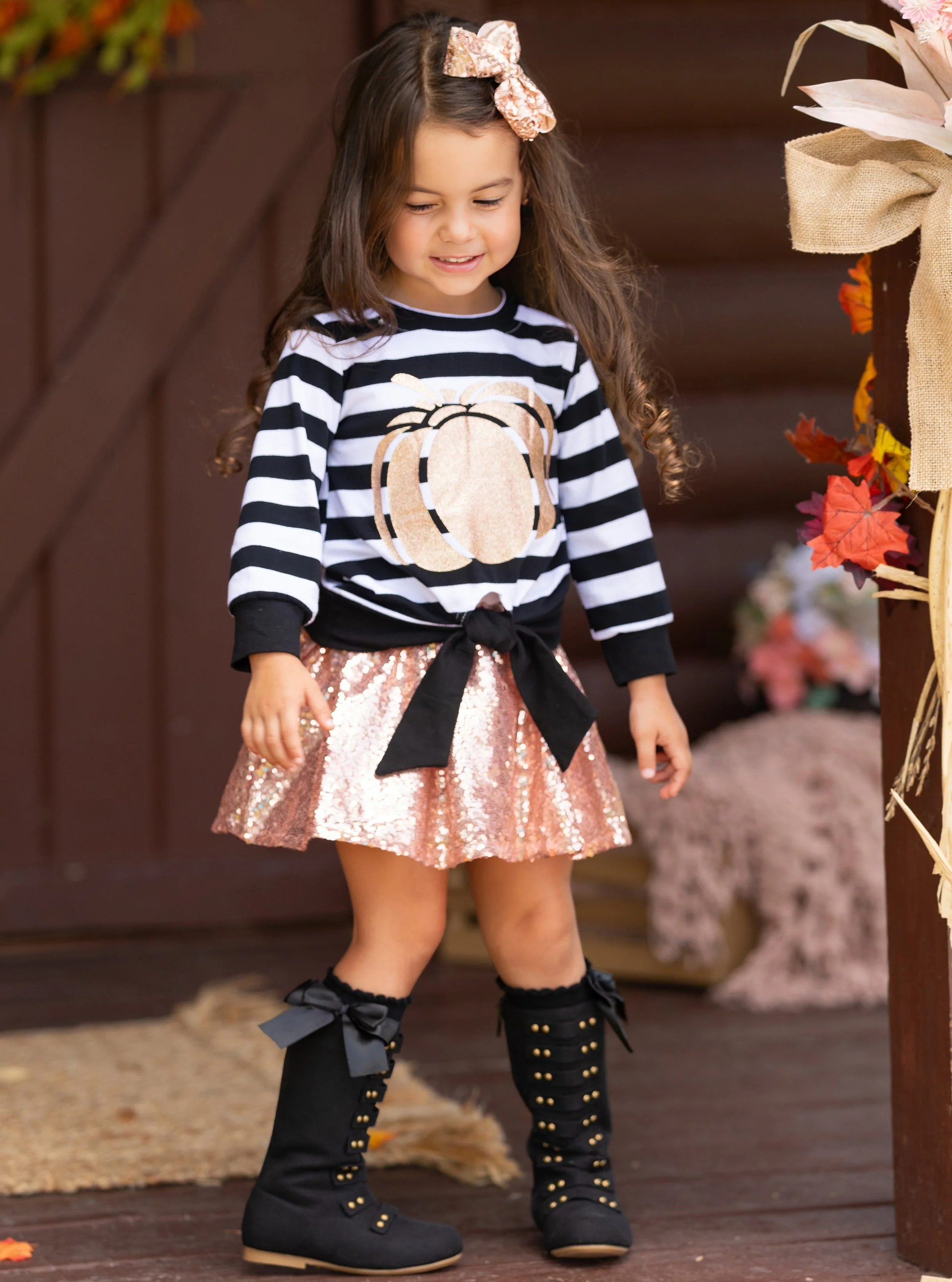 Harvest Sparkle Sequin Tutu Skirt Set - Image 7