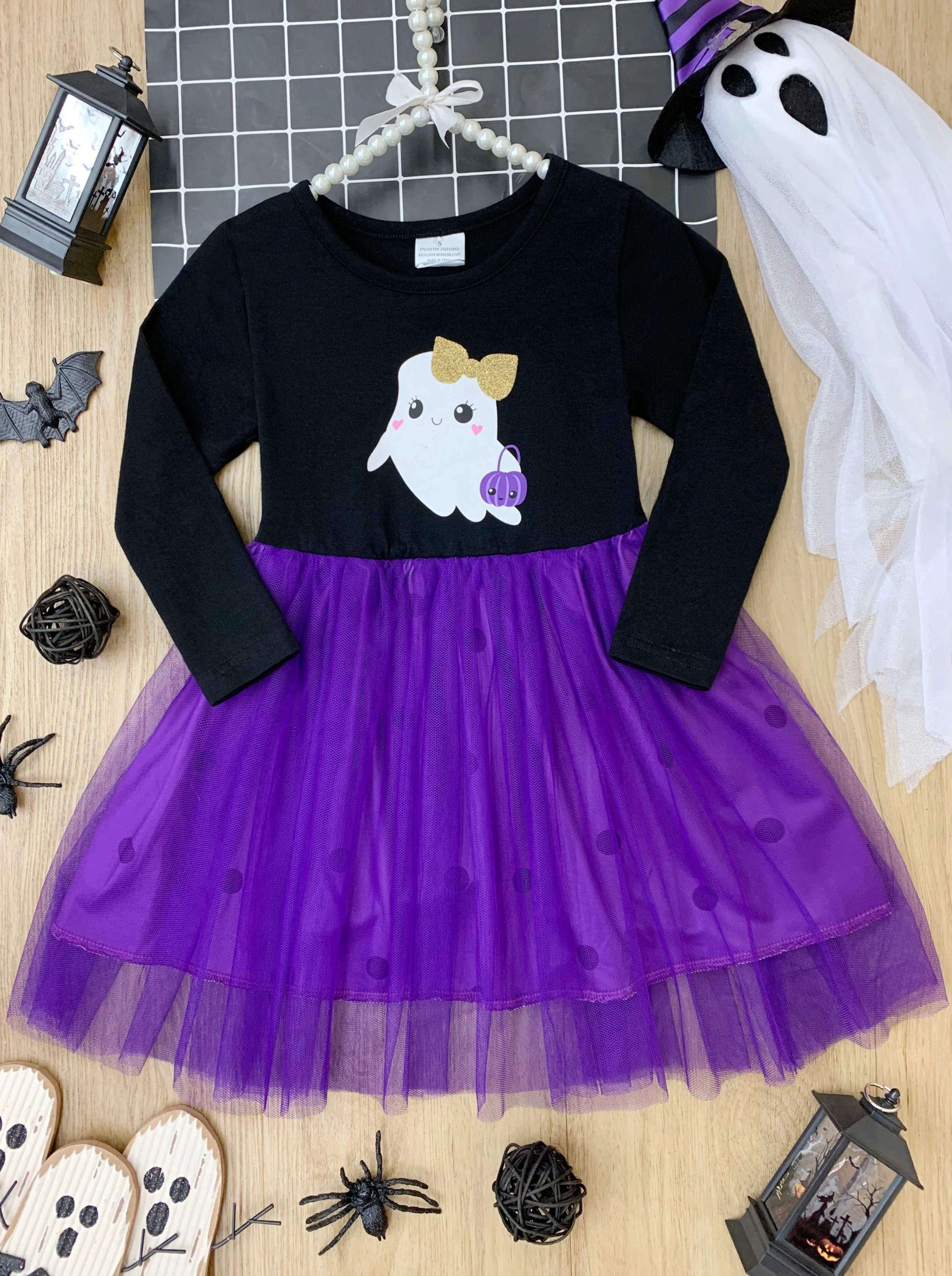 Haunting For Treats Polka Dot Tutu Dress - Image 2