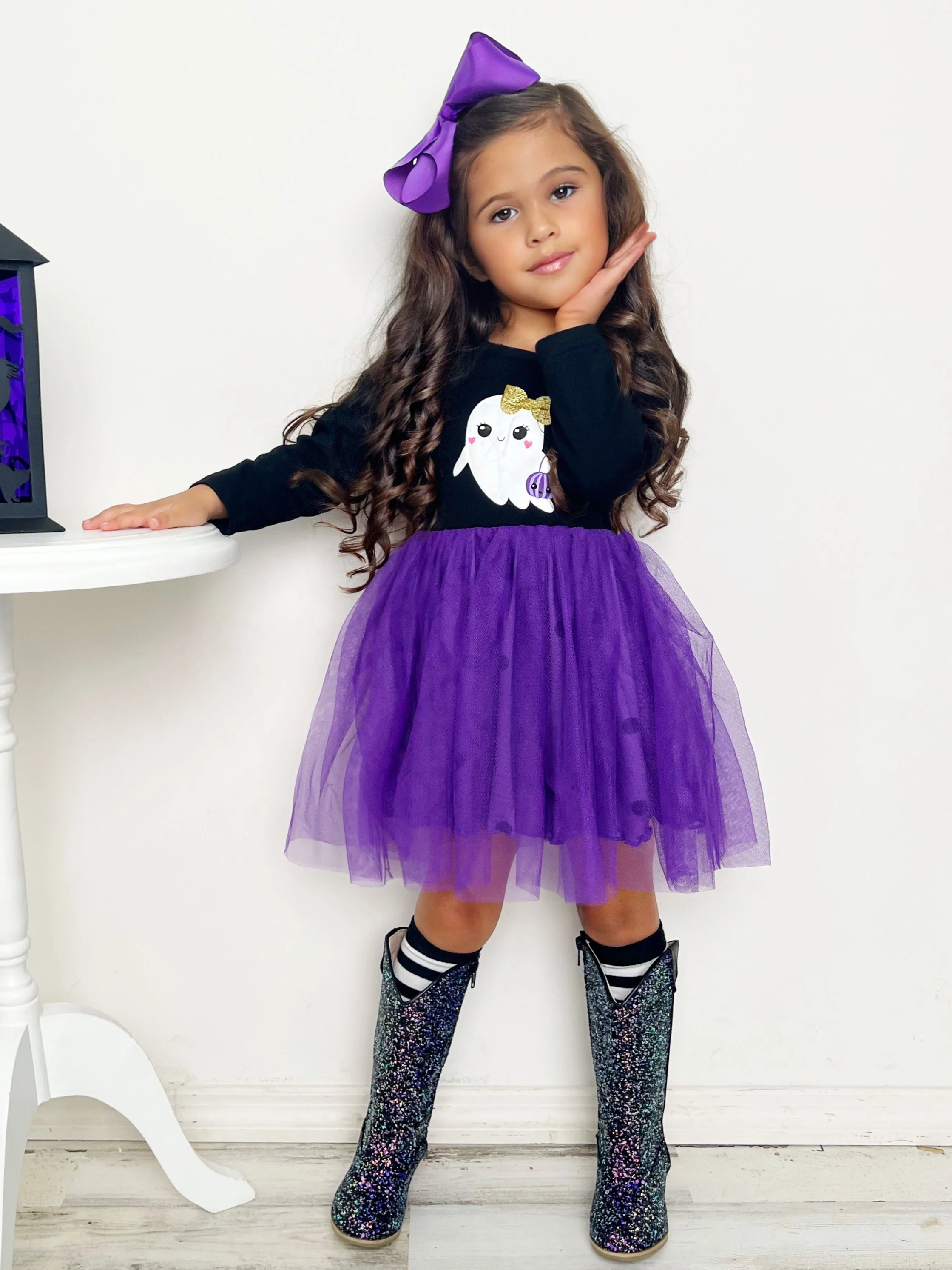 Haunting For Treats Polka Dot Tutu Dress - Image 3