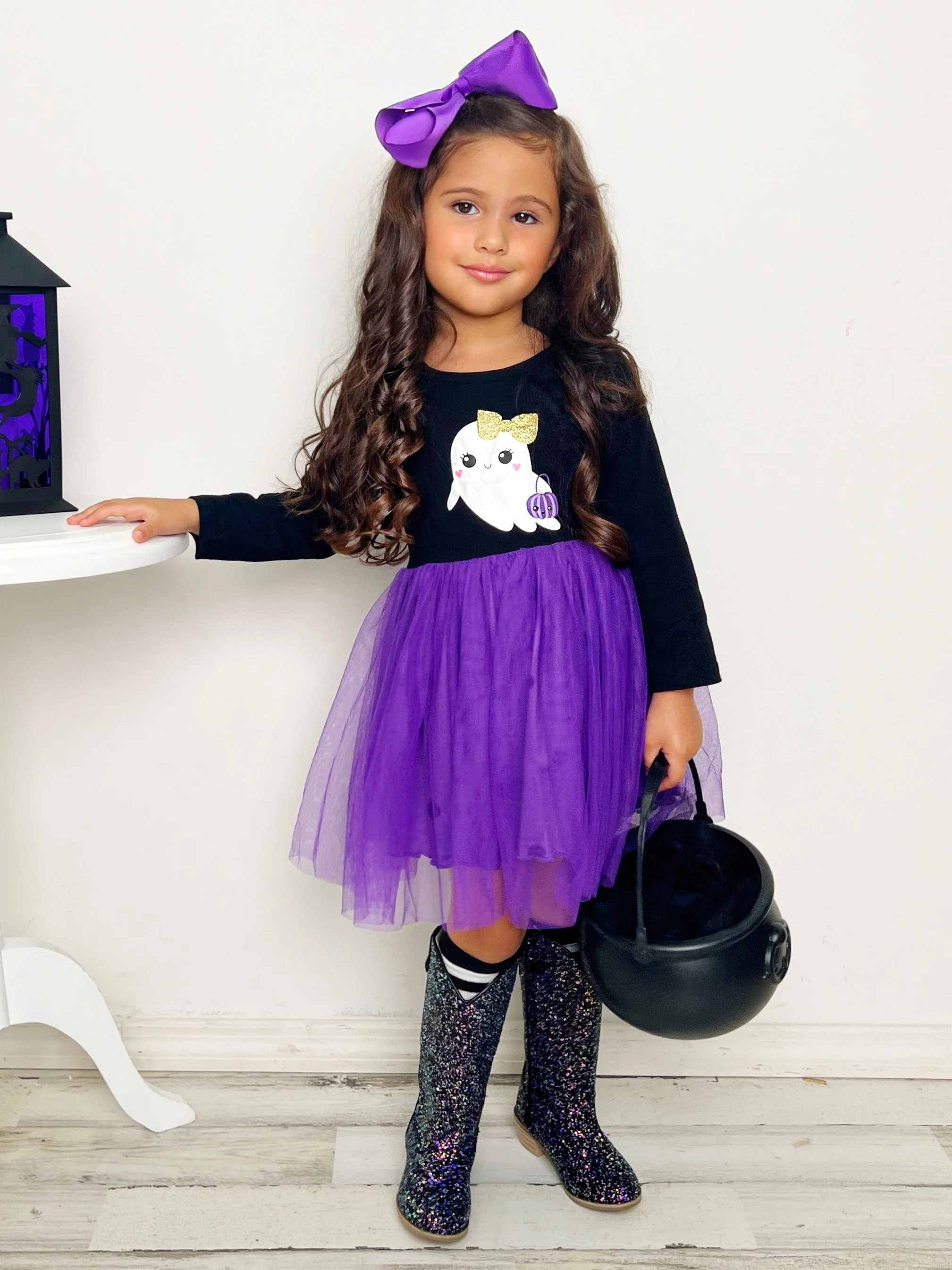 Haunting For Treats Polka Dot Tutu Dress - Image 4