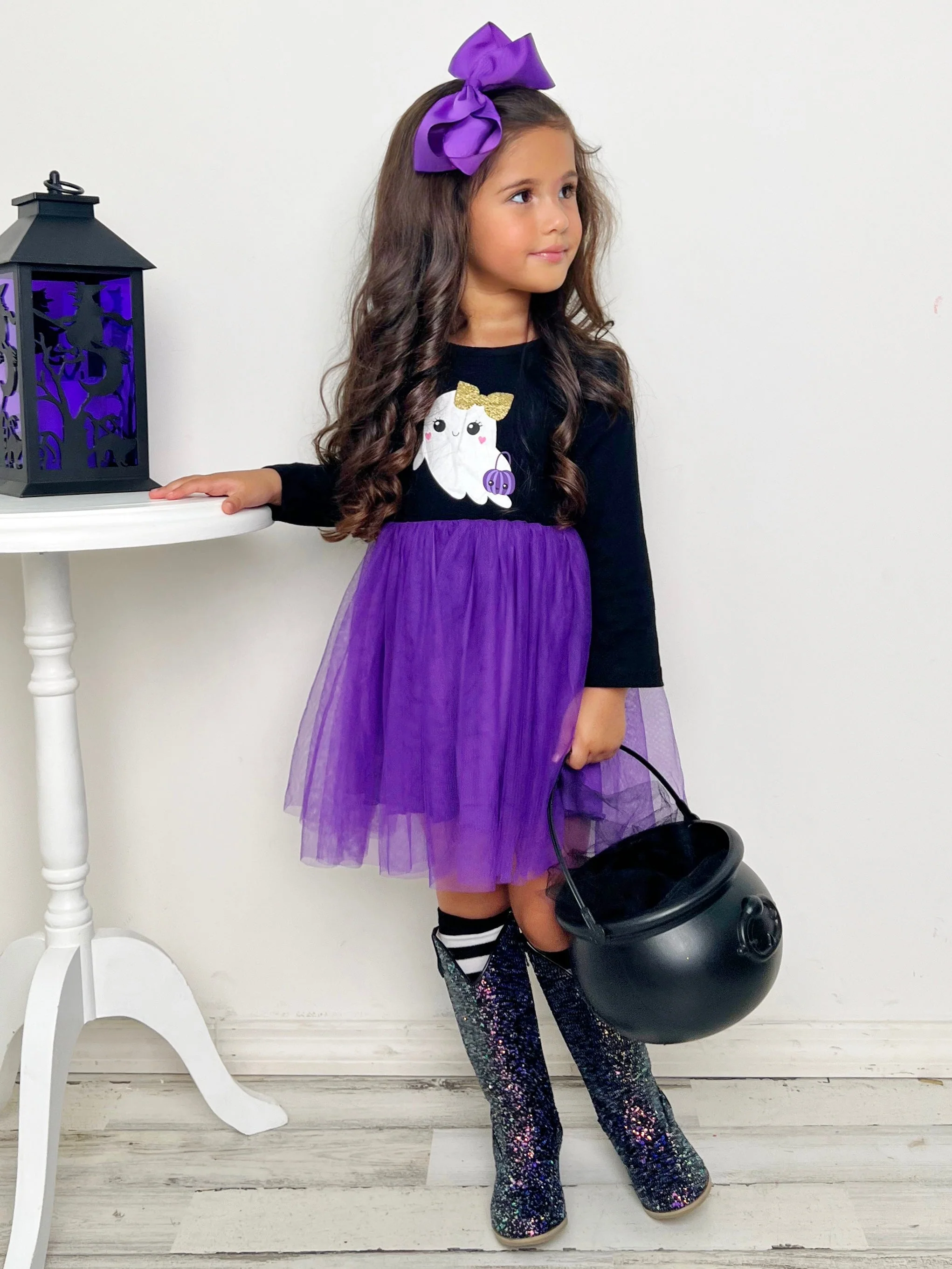 Haunting For Treats Polka Dot Tutu Dress - Image 5