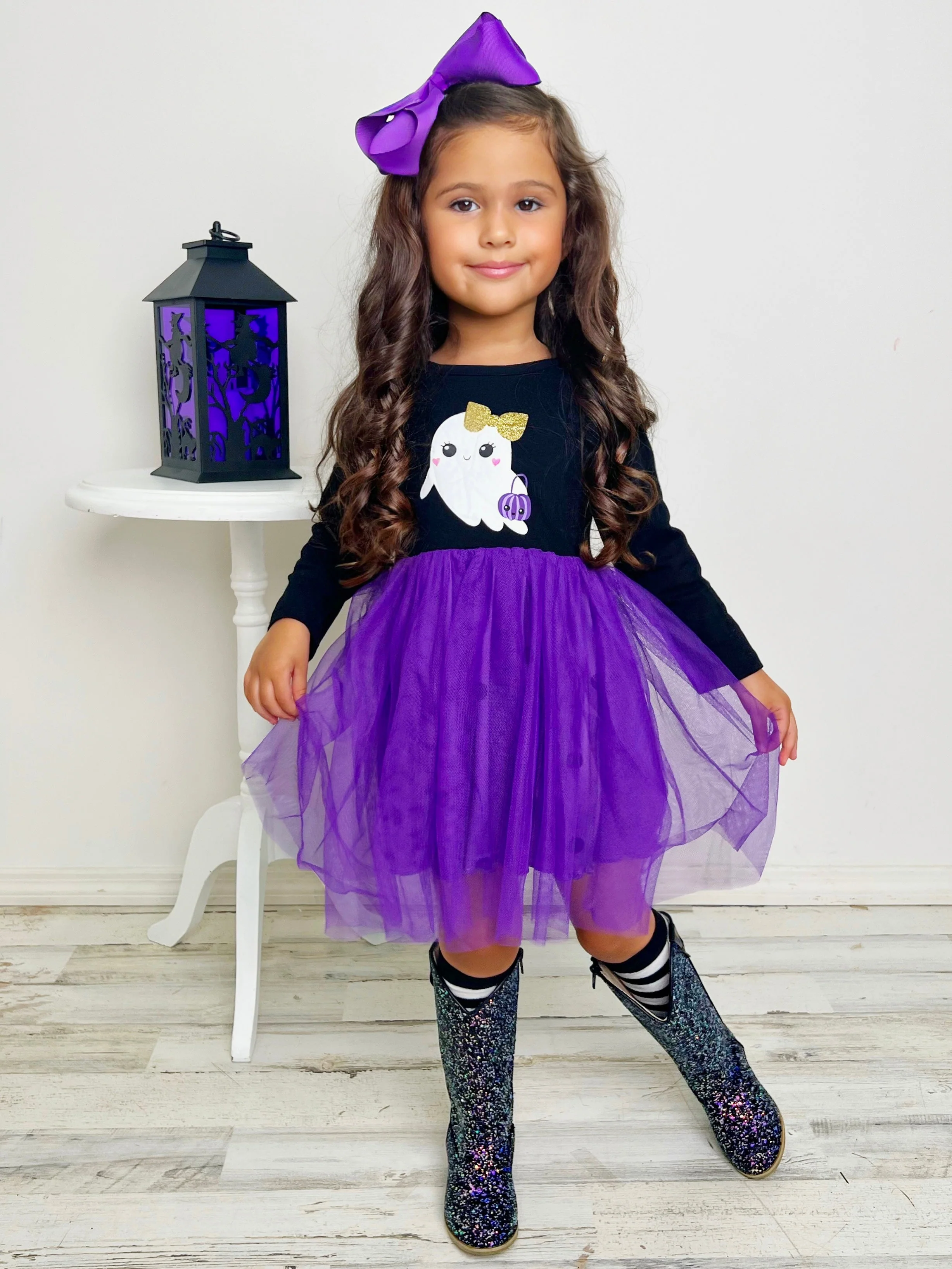 Haunting For Treats Polka Dot Tutu Dress - Image 6