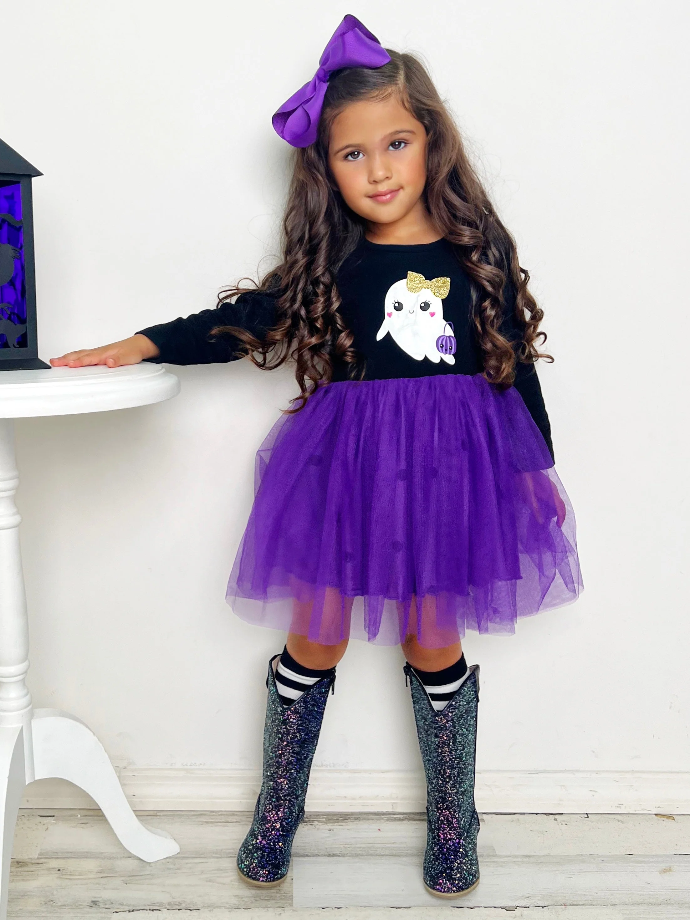 Haunting For Treats Polka Dot Tutu Dress - Image 7