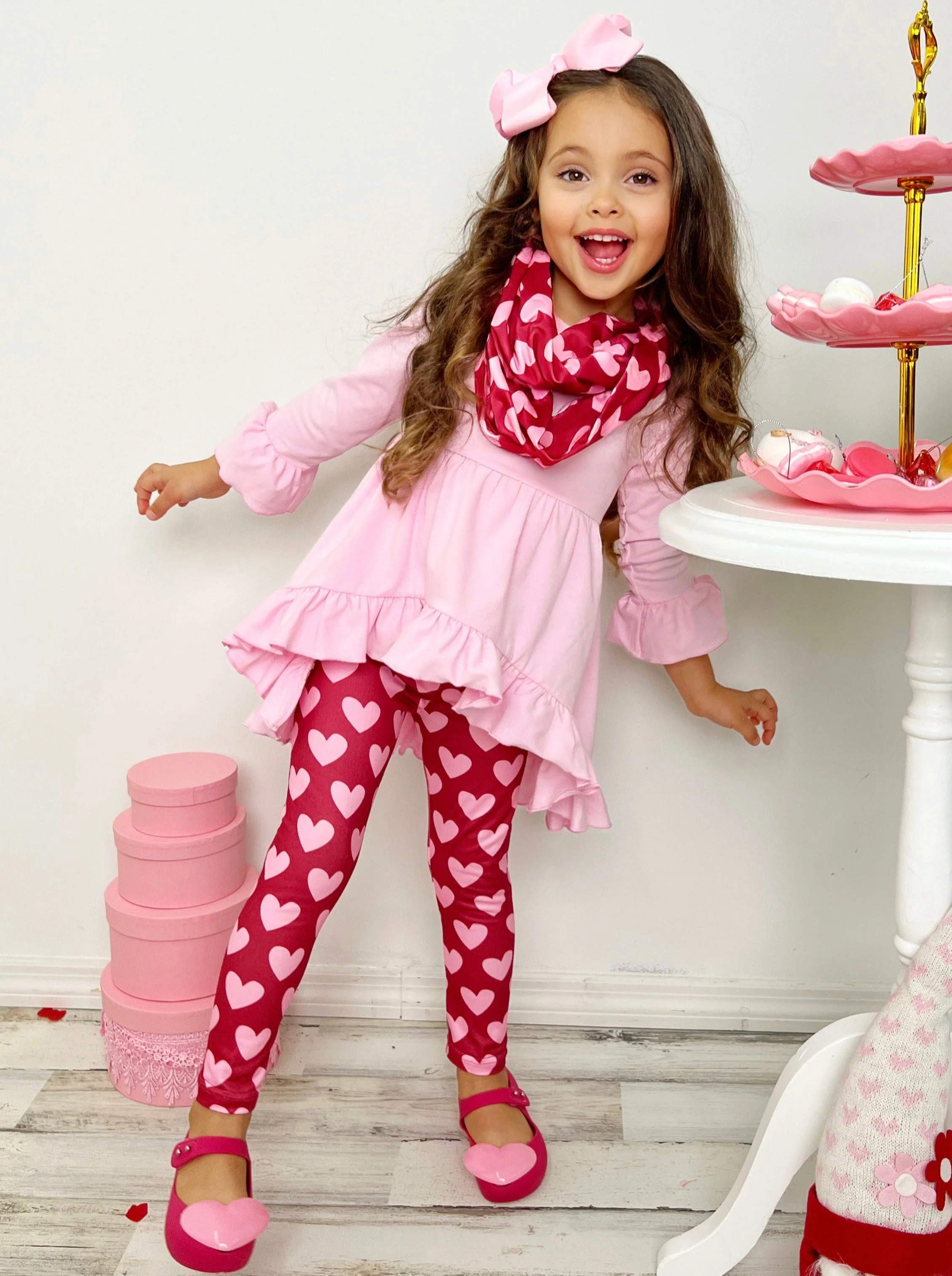 Head Over Heels Top, Scarf, and Leggings 3 Piece Set - Image 2