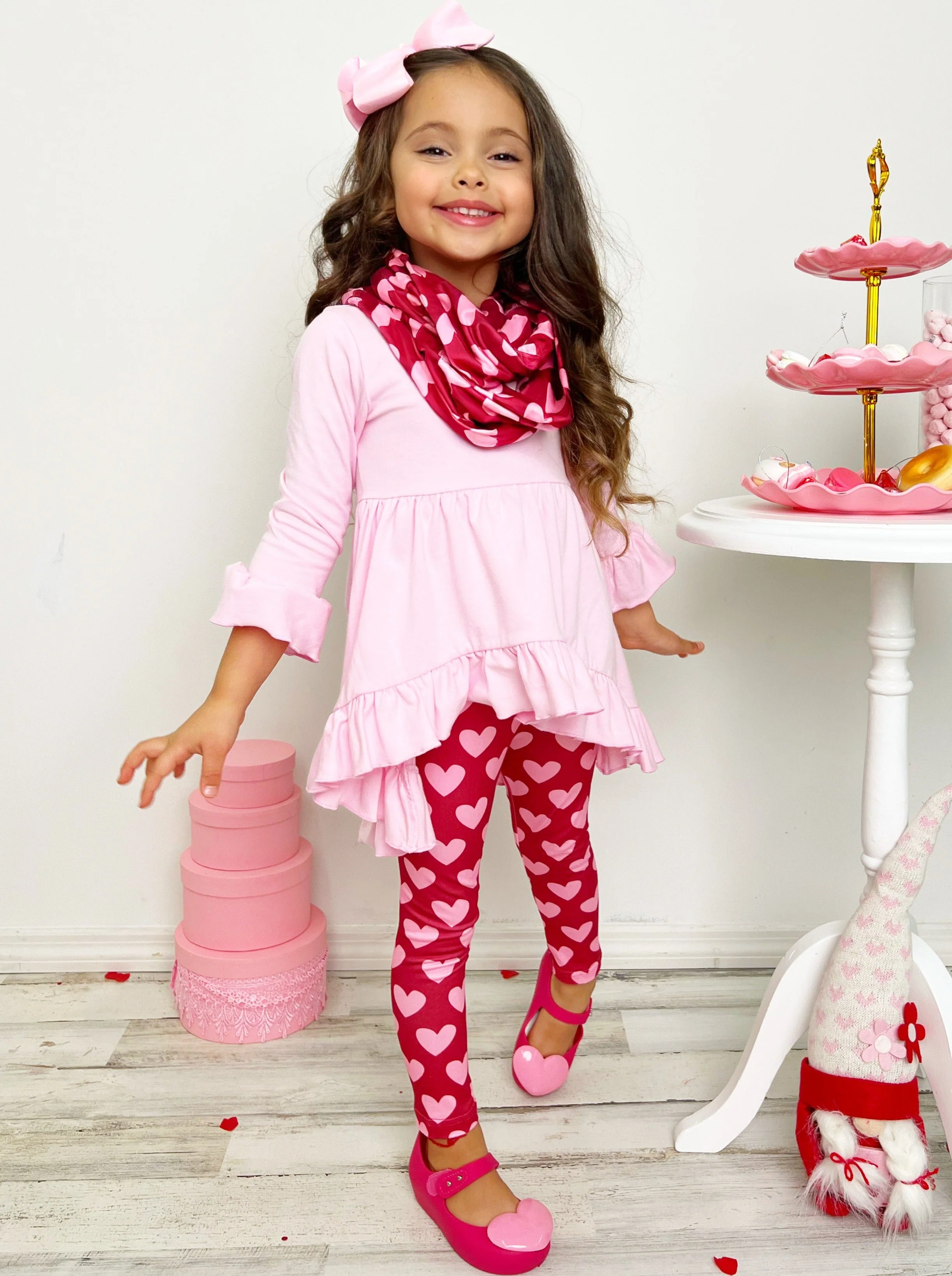 Head Over Heels Top, Scarf, and Leggings 3 Piece Set - Image 4