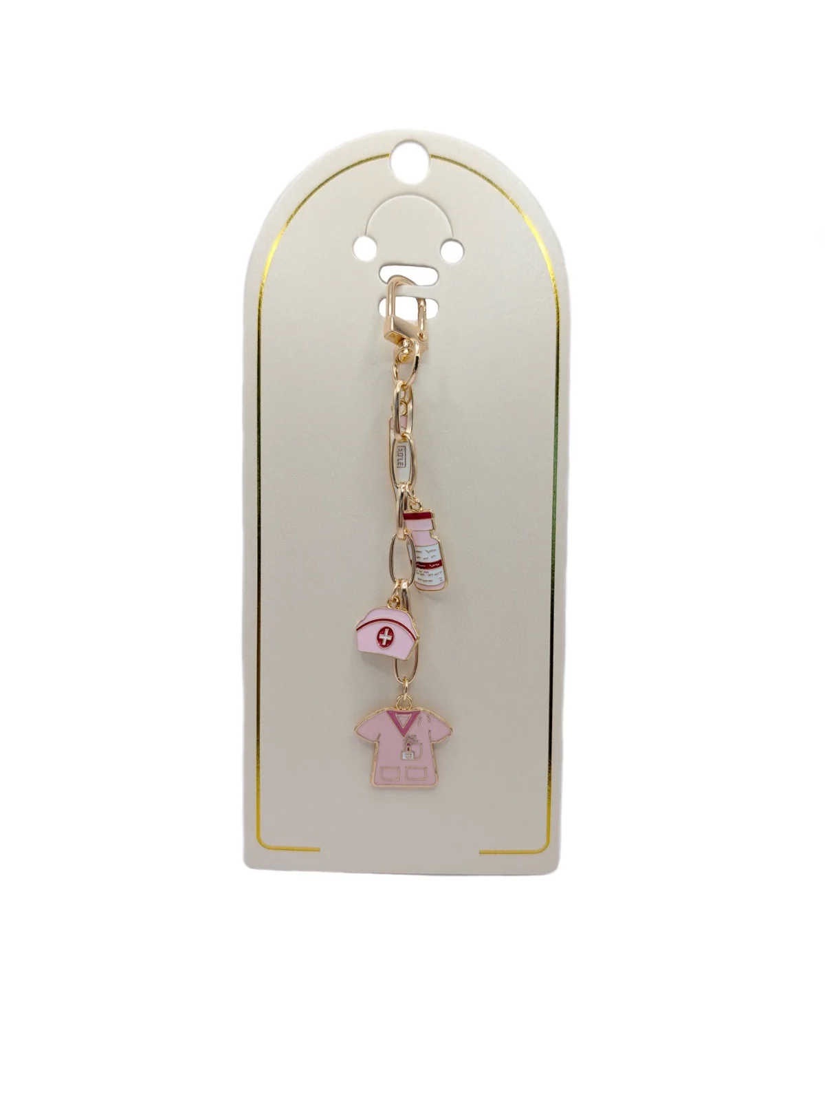 Healing Hearts Nurse Gold Chain Bag Charm - Image 2