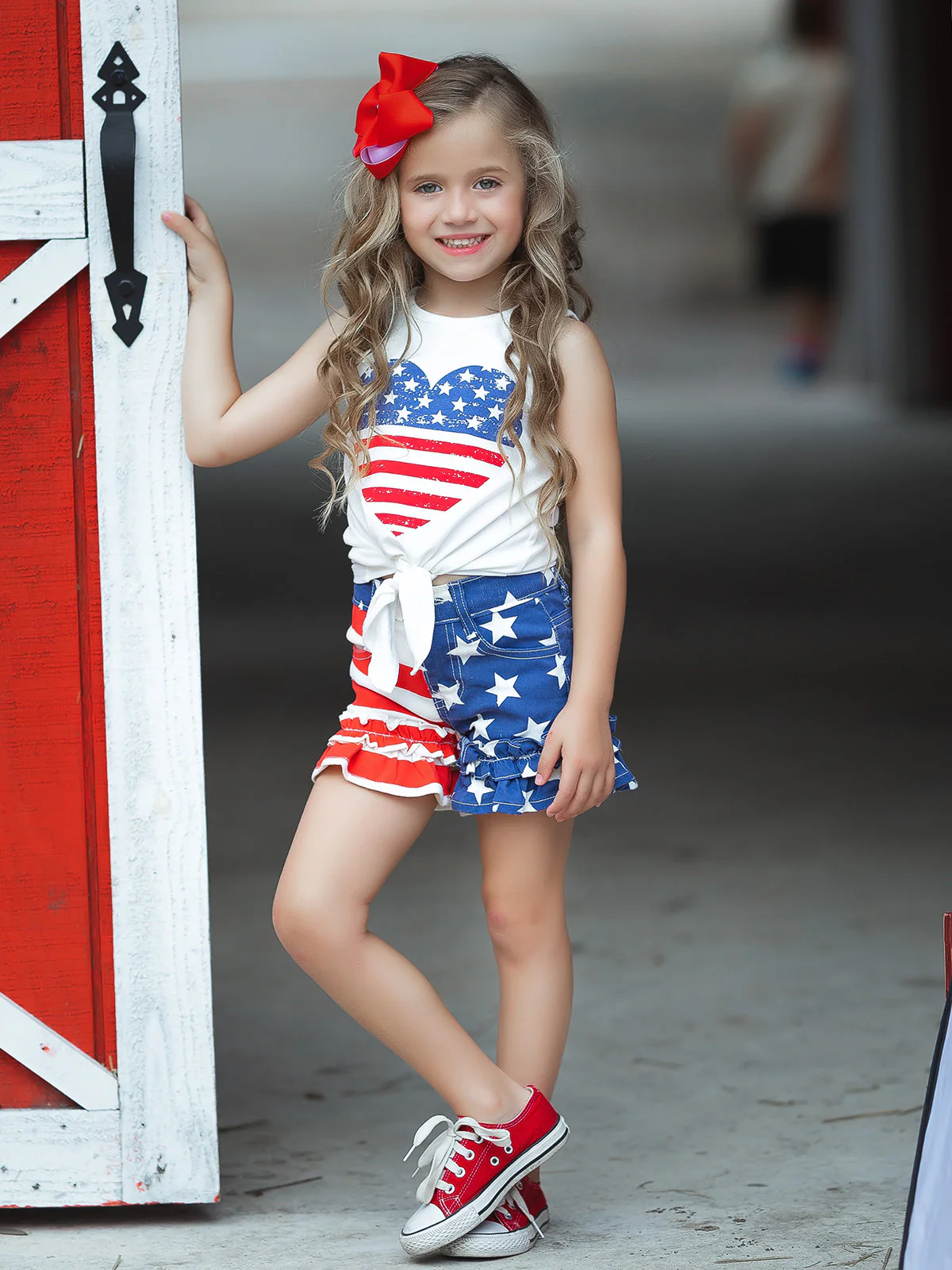 Brave Heart Ruffle Denim Shorts Set - Image 5
