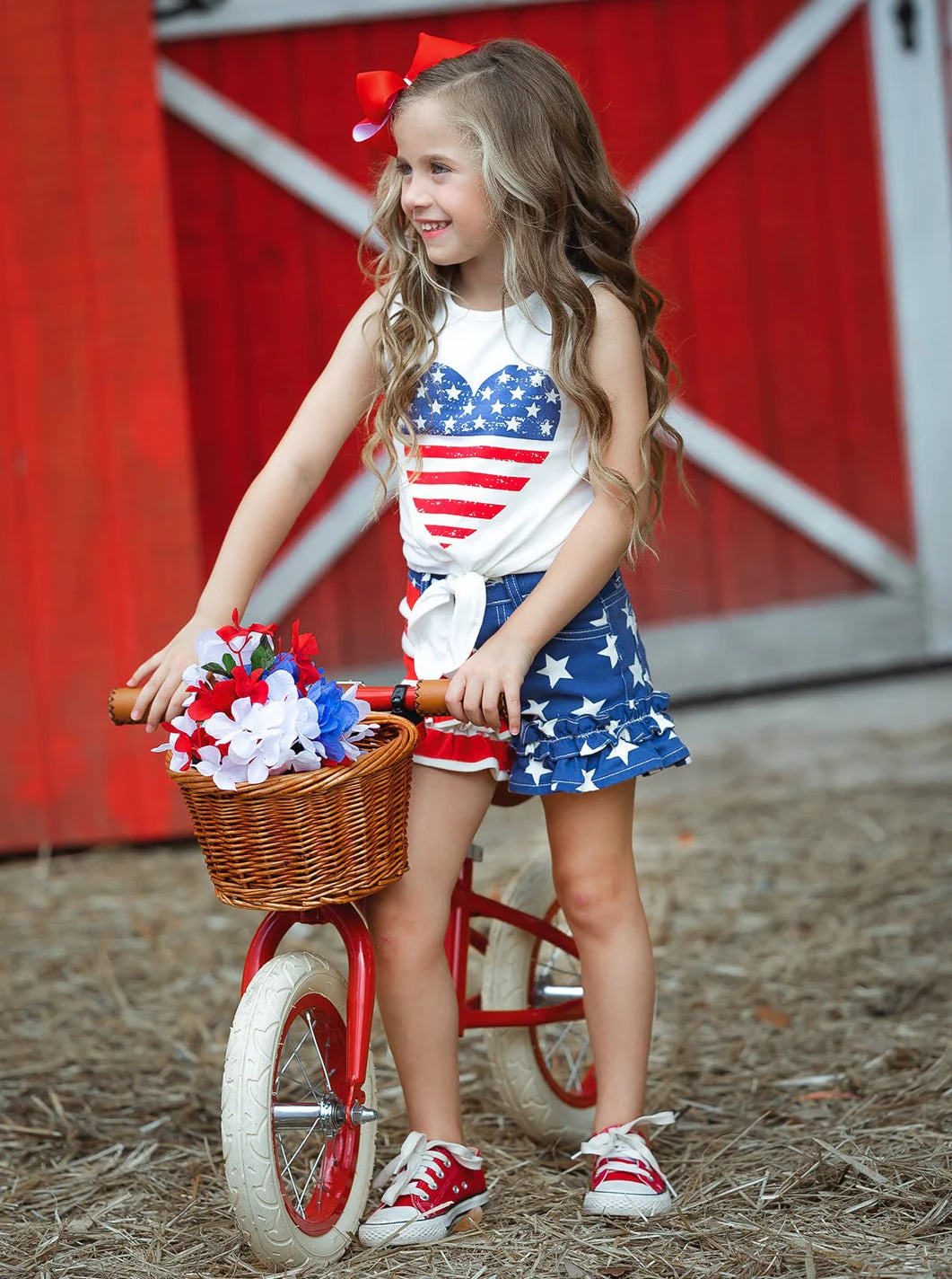 Brave Heart Ruffle Denim Shorts Set - Image 6