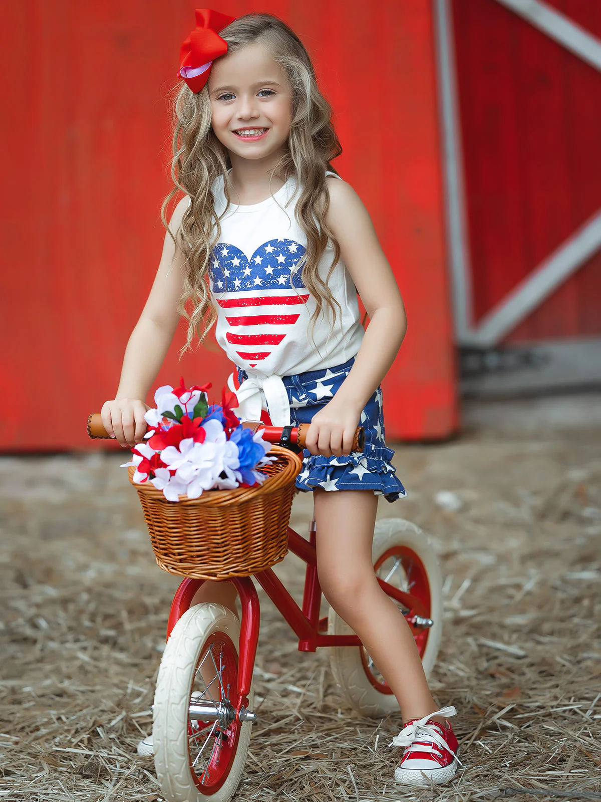 Brave Heart Ruffle Denim Shorts Set - Image 7