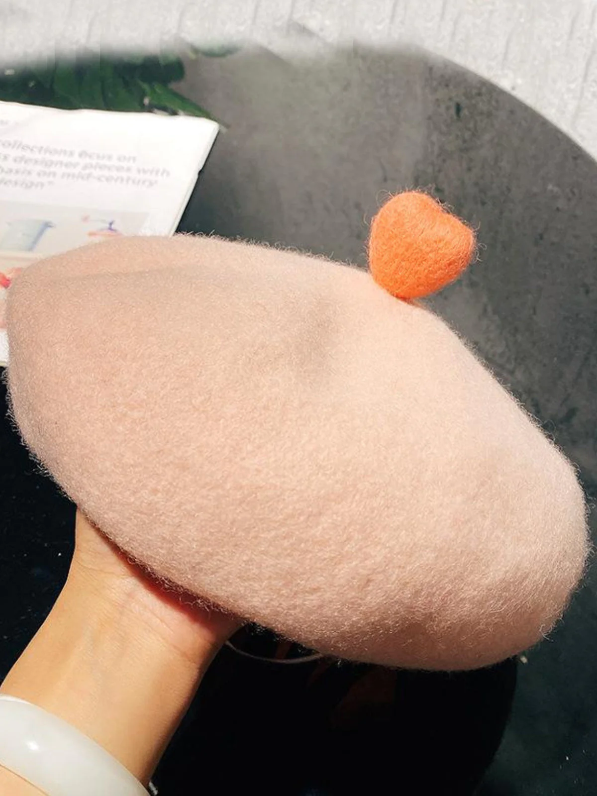 Sweet Affection Wool 3D Heart Beret - Image 3