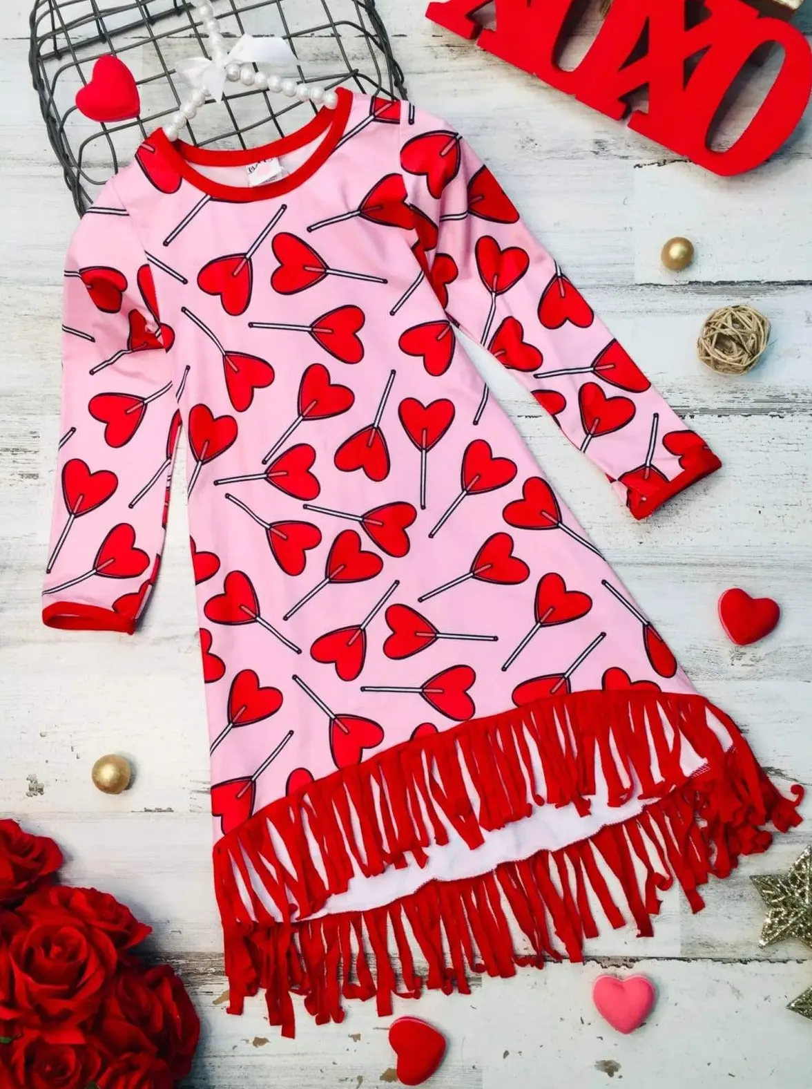 The Sweetest Heart Hi Lo Tassel Hem Dress - Image 4