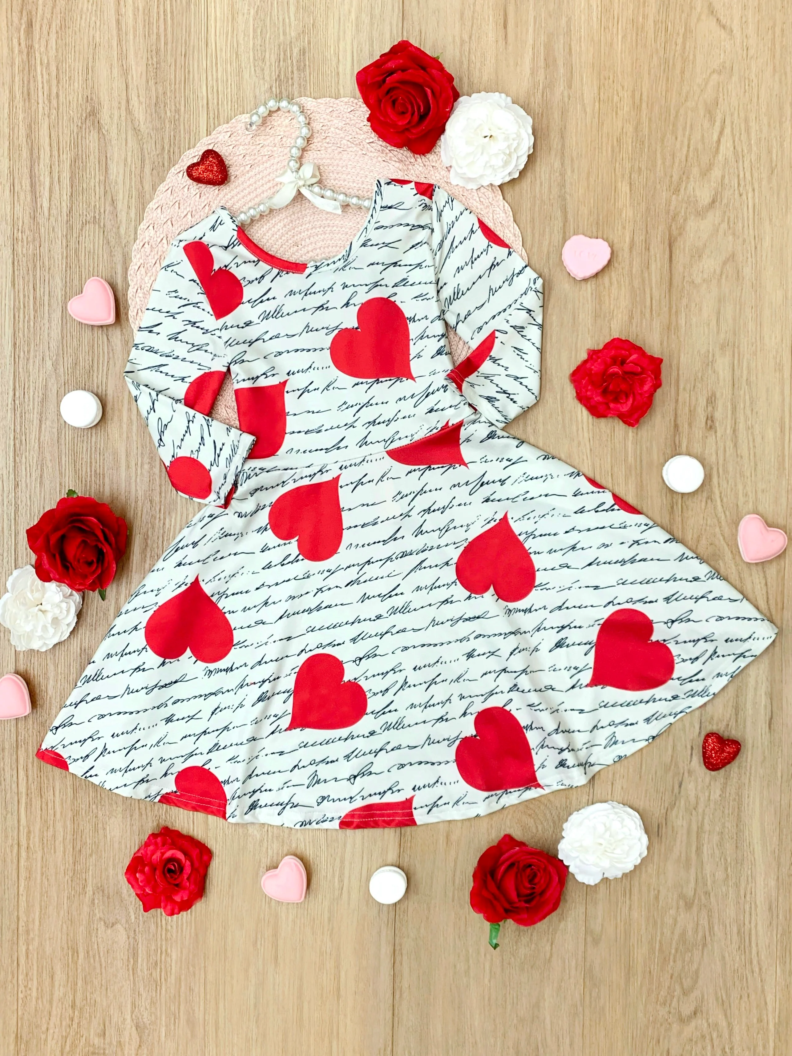 Heartfelt Script Twirly Long Sleeve Skater Dress - Image 3