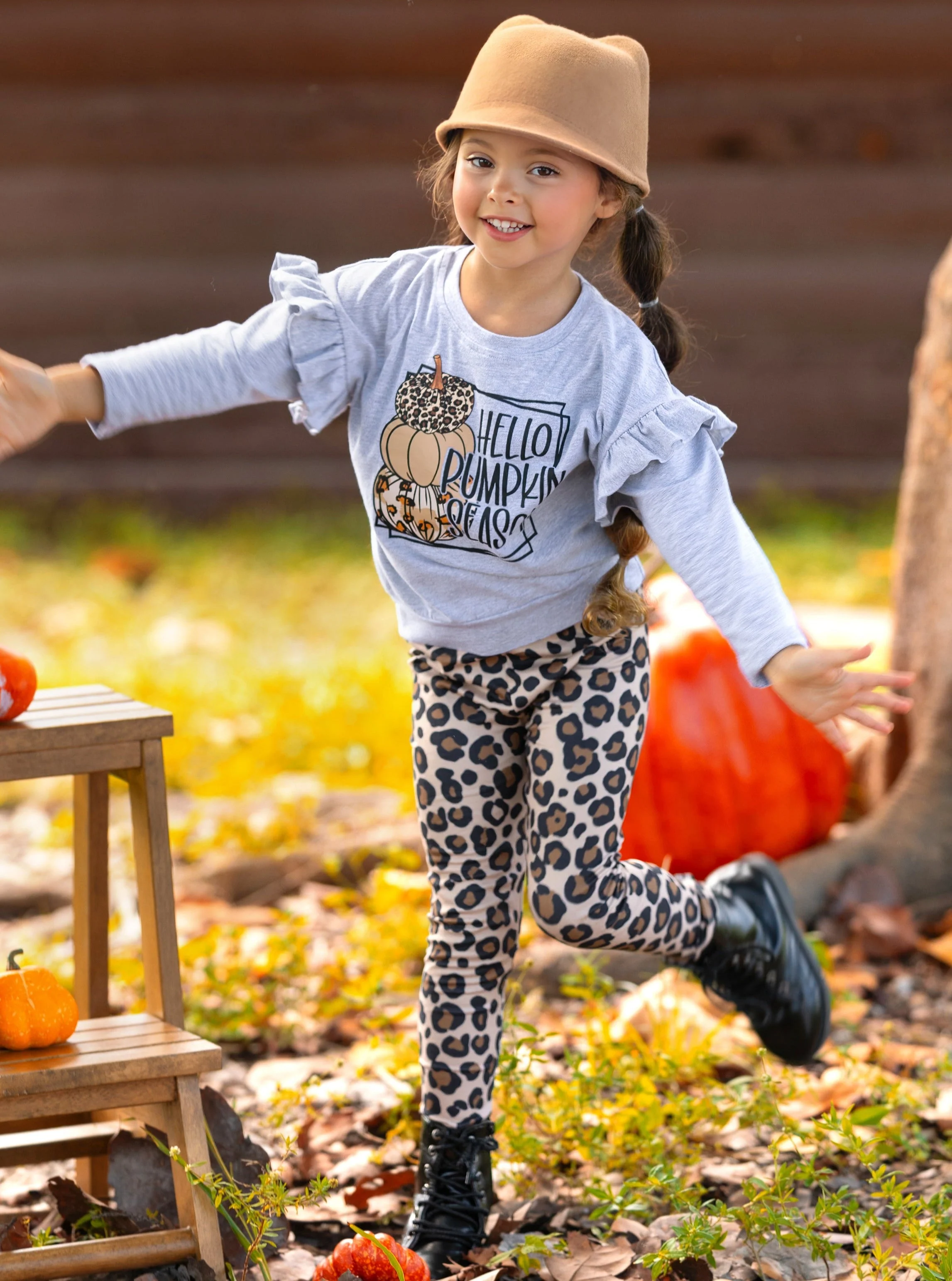 Hello Pumpkin Season Pullover and Leopard Legging Set - Image 5