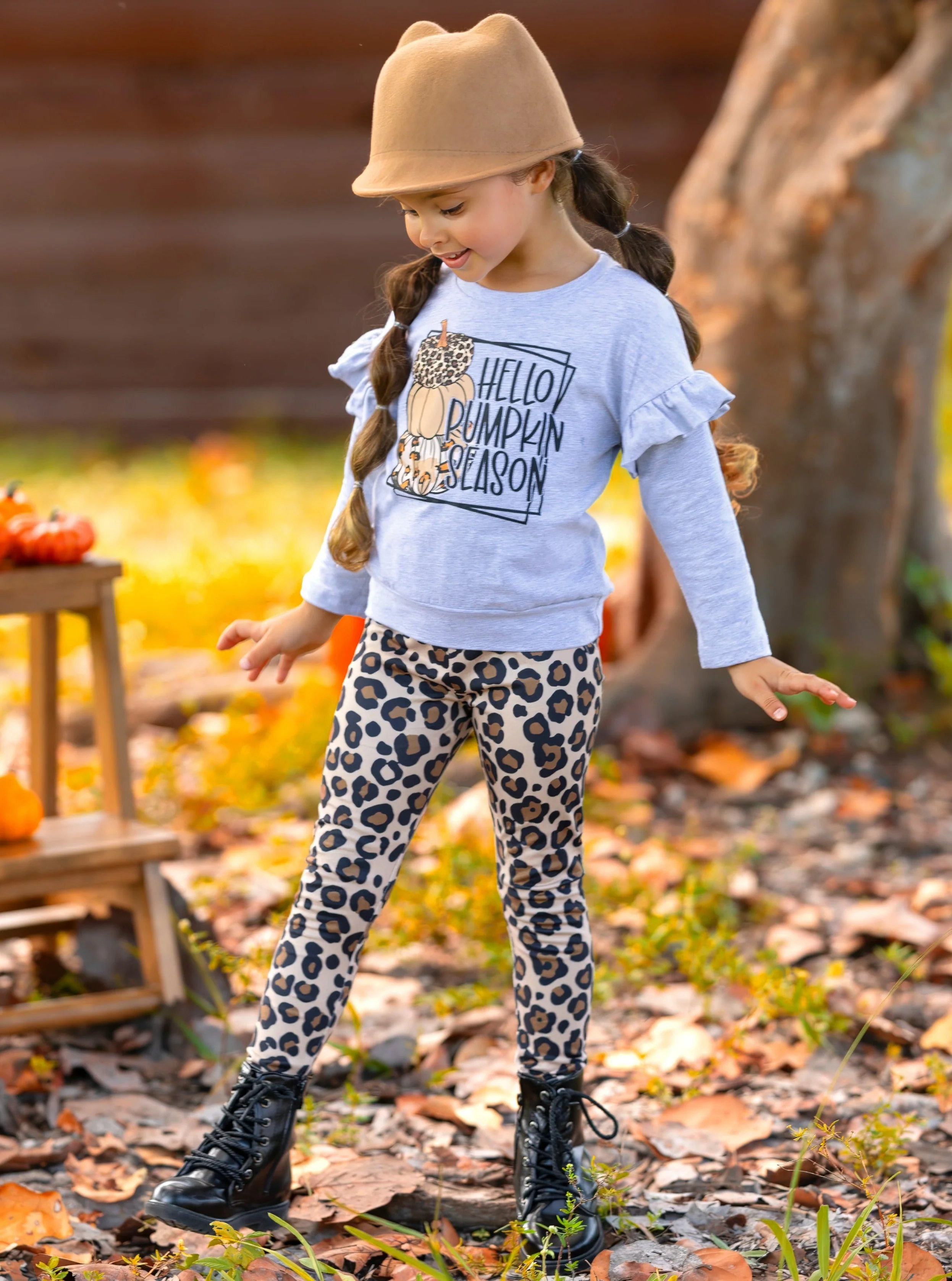 Hello Pumpkin Season Pullover and Leopard Legging Set - Image 6