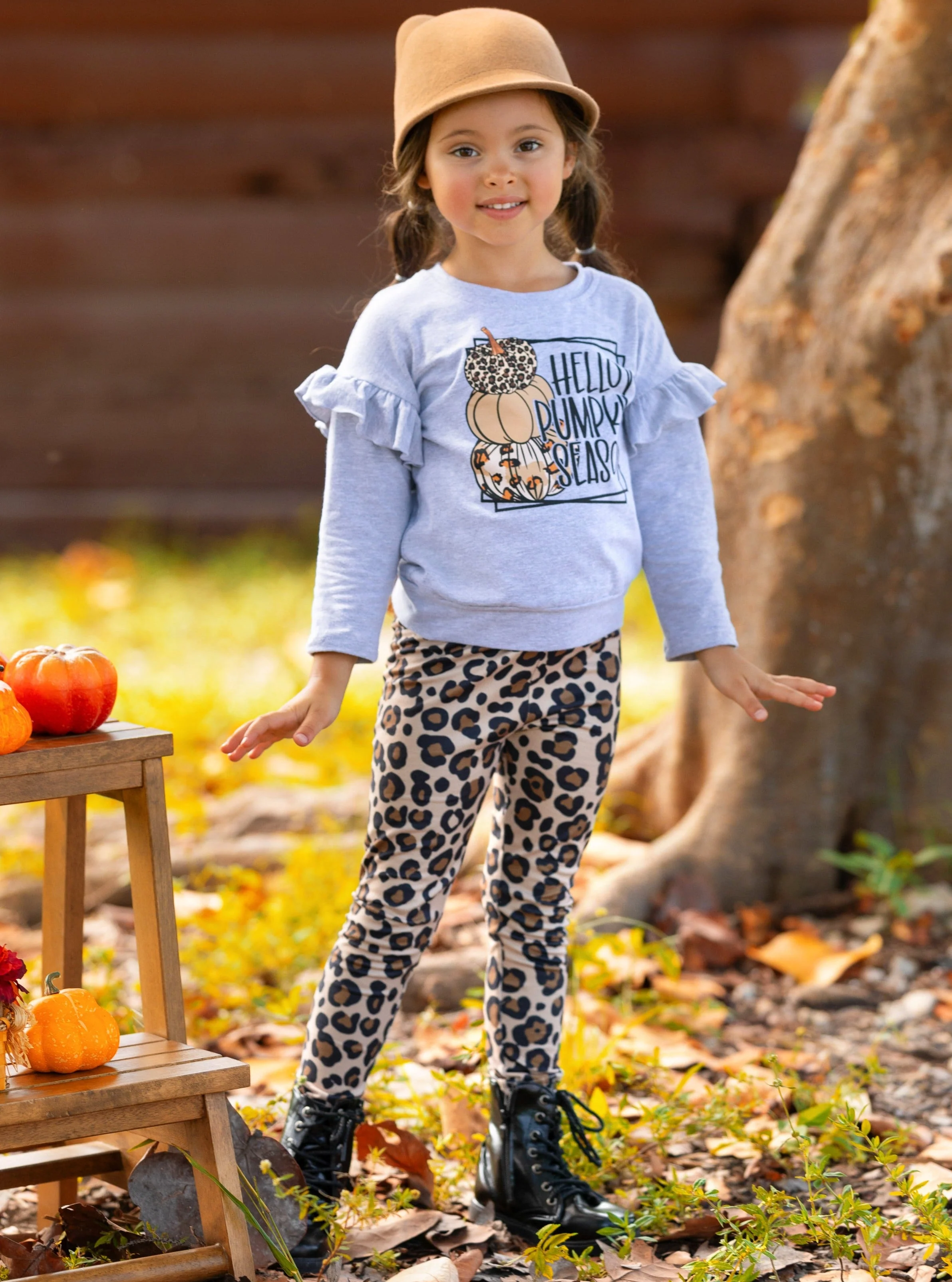 Hello Pumpkin Season Pullover and Leopard Legging Set - Image 7