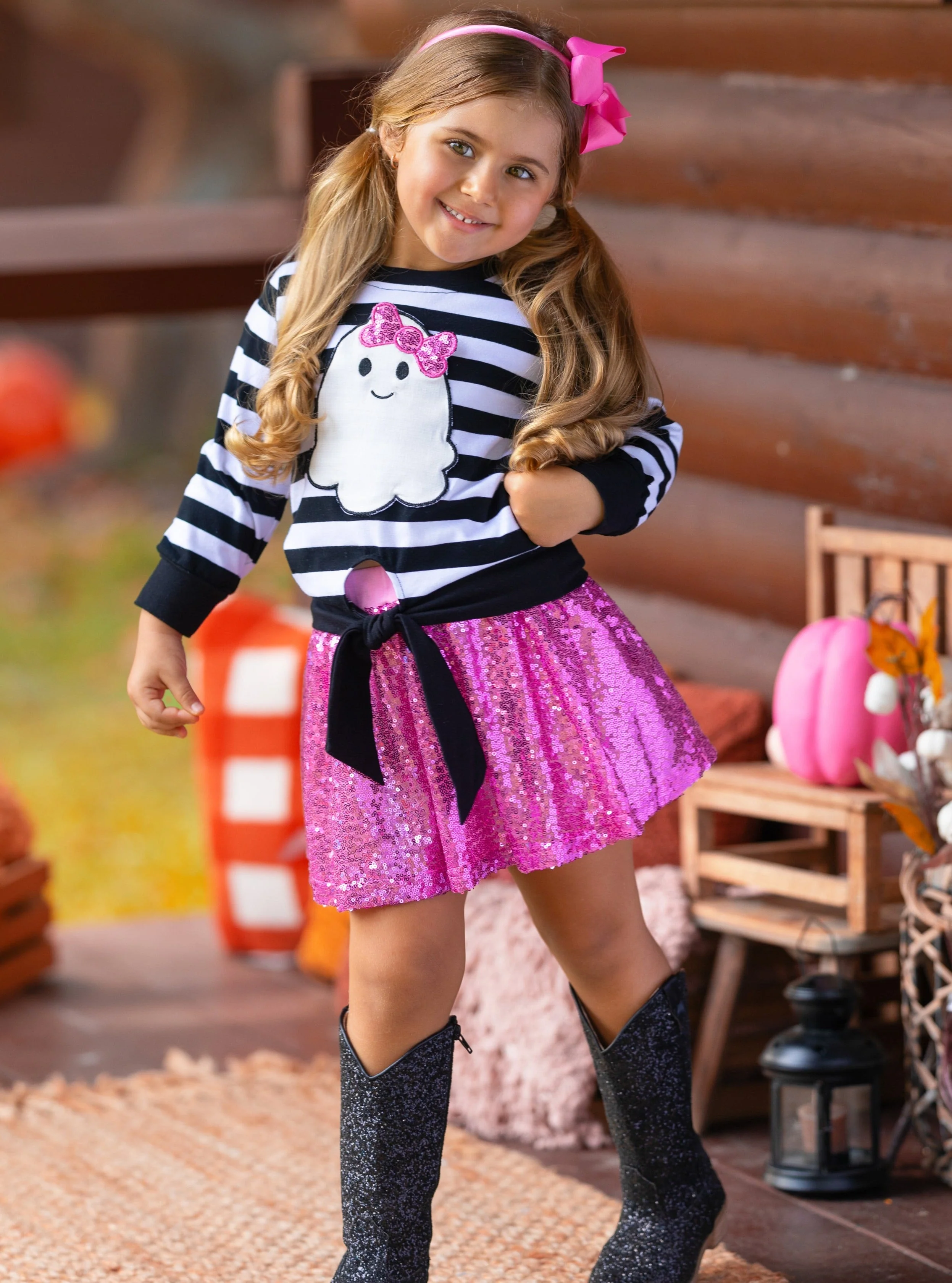 Here For The Boos Top and Sequin Skirt Set - Image 2