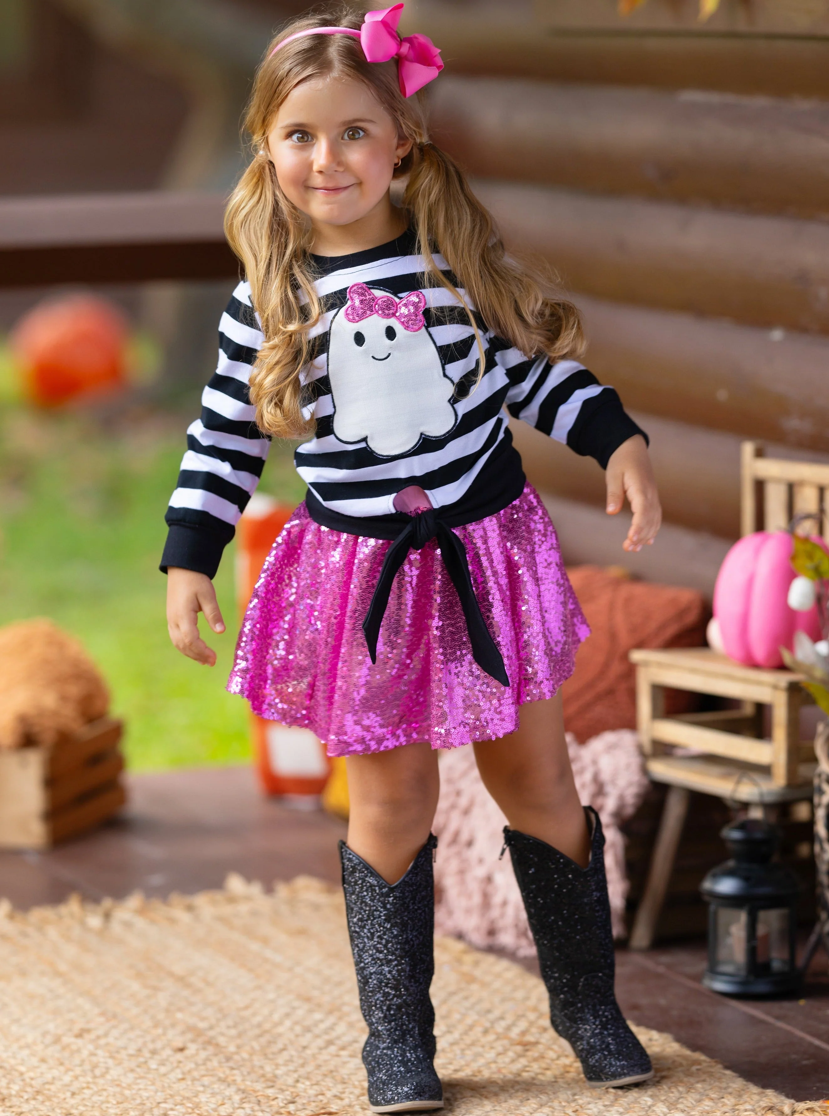 Here For The Boos Top and Sequin Skirt Set - Image 3