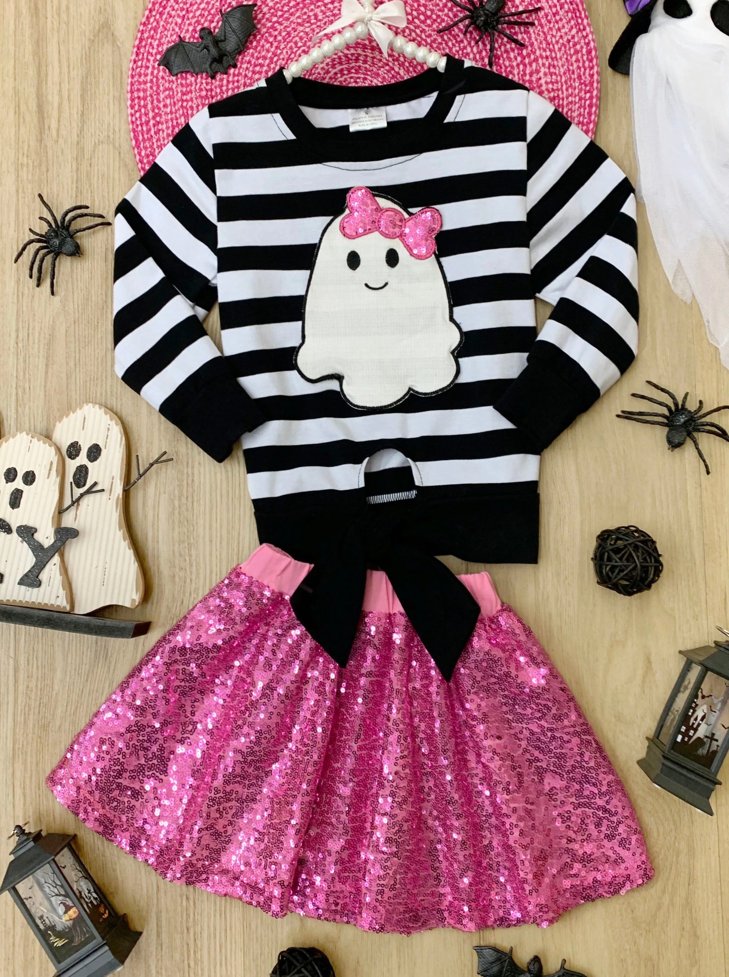 Here For The Boos Top and Sequin Skirt Set - Image 4
