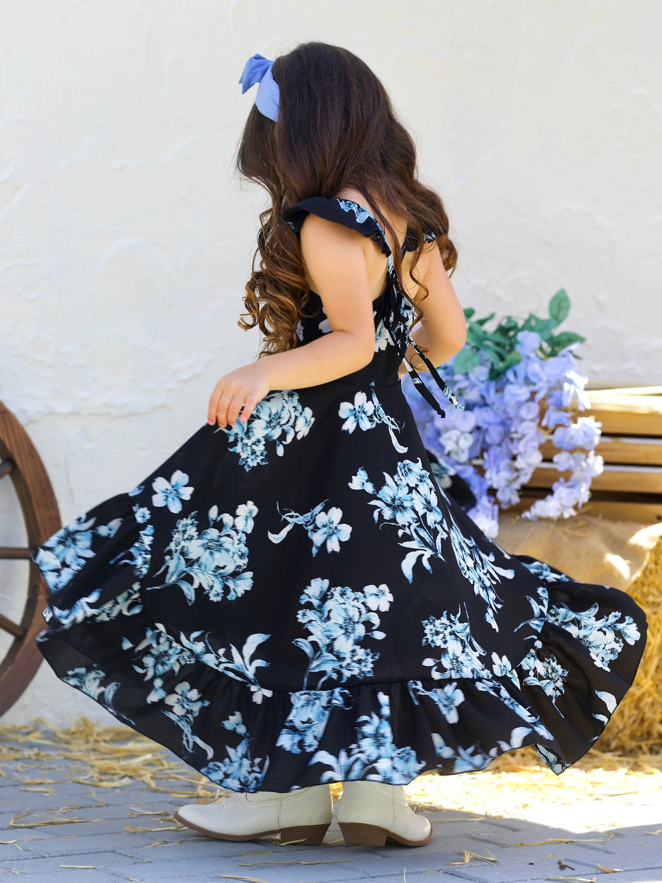 Garden Party Floral Hi-Lo Ruffle Dress - Image 2