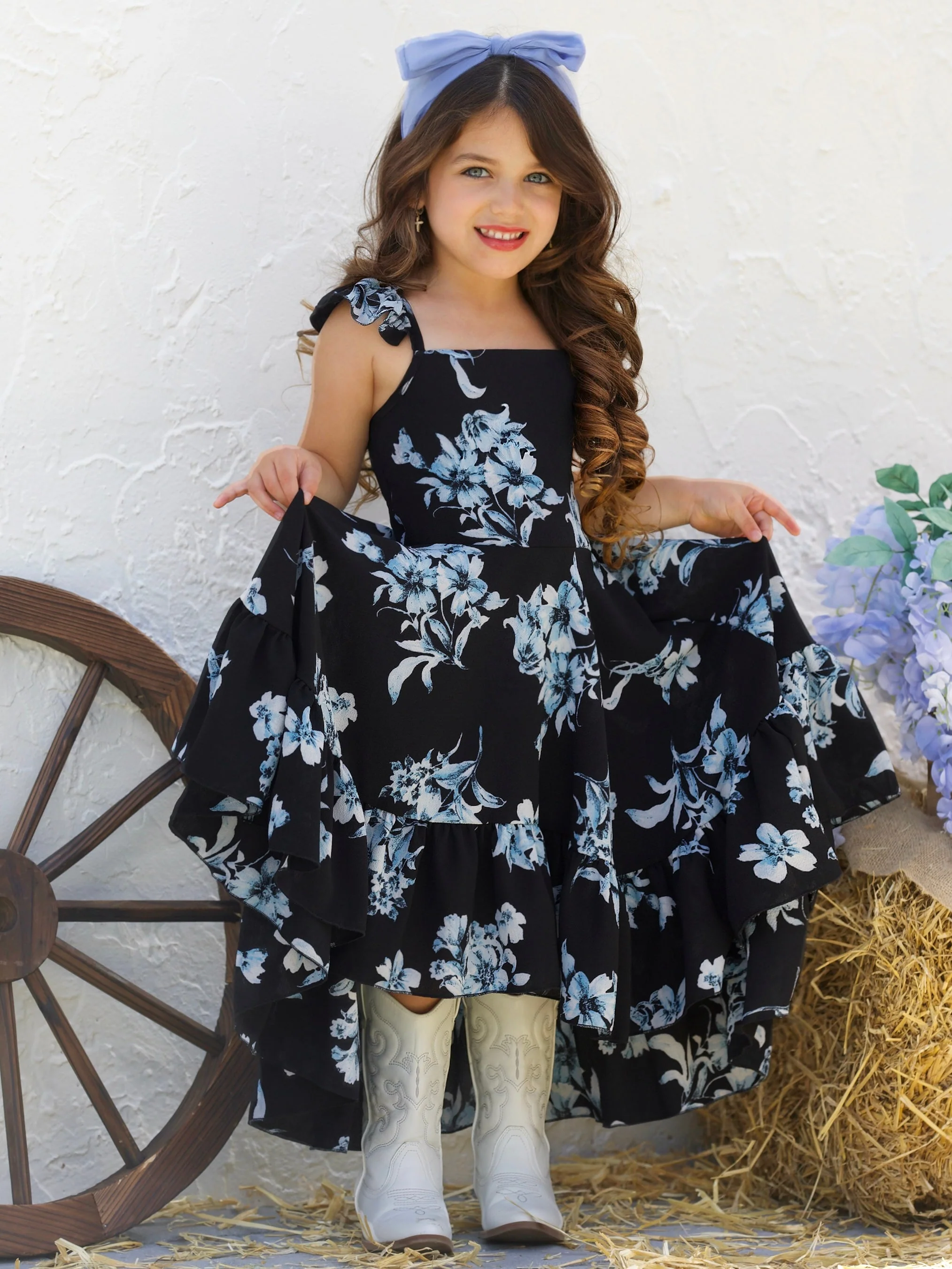 Garden Party Floral Hi-Lo Ruffle Dress - Image 4