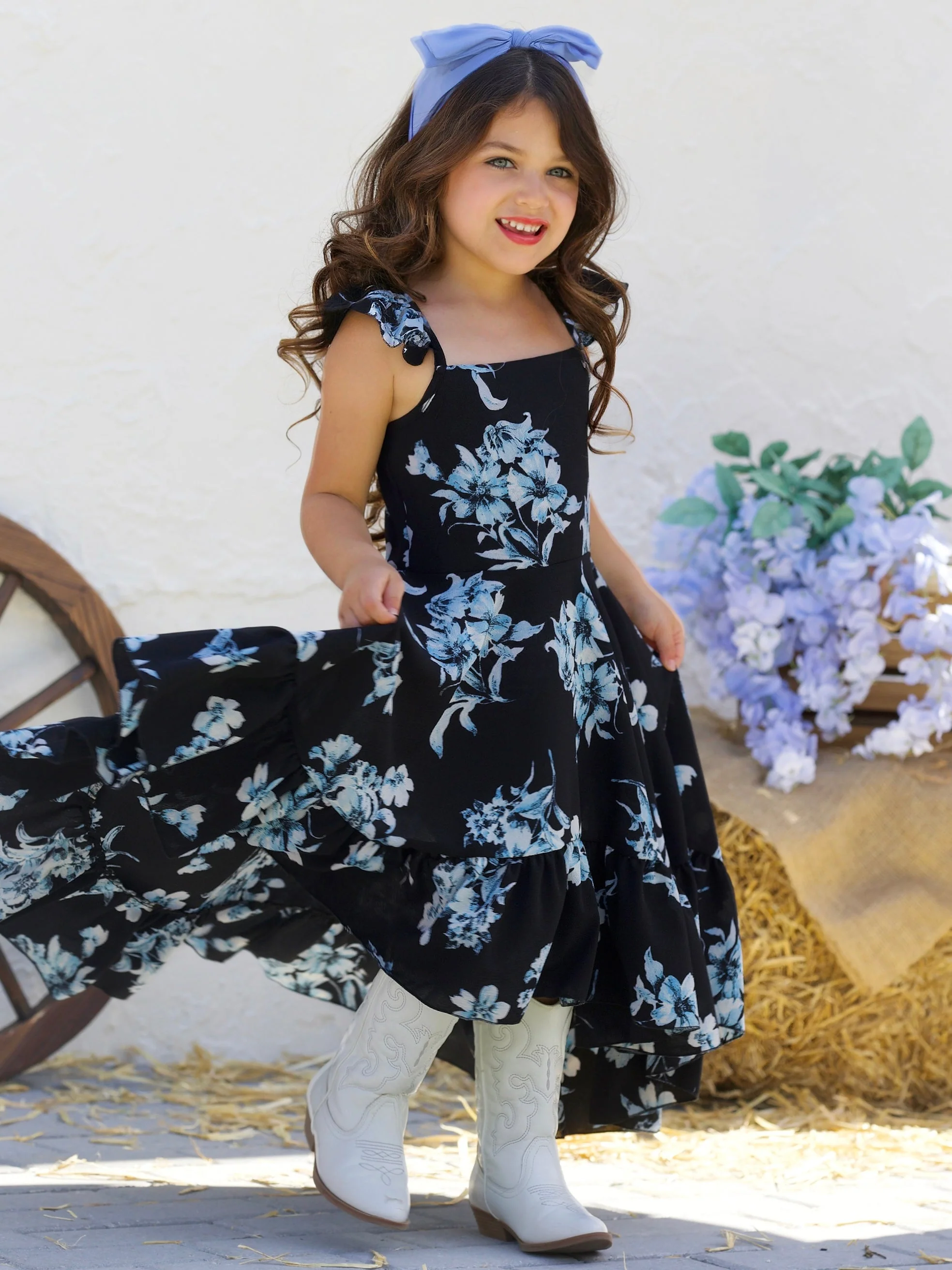 Garden Party Floral Hi-Lo Ruffle Dress - Image 5