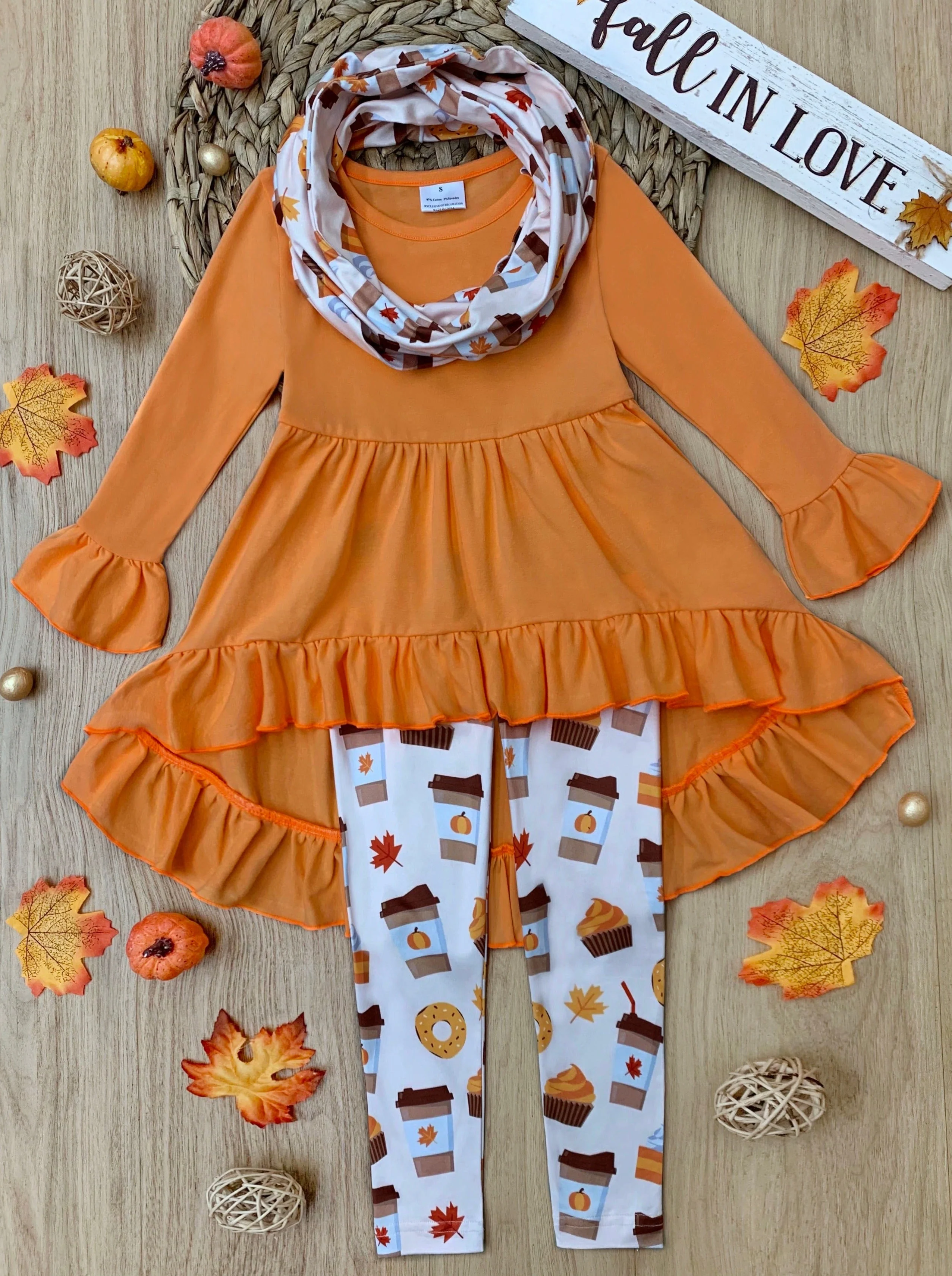 But First, Pumpkin Sweets Tunic, Legging and Scarf Set - Image 3