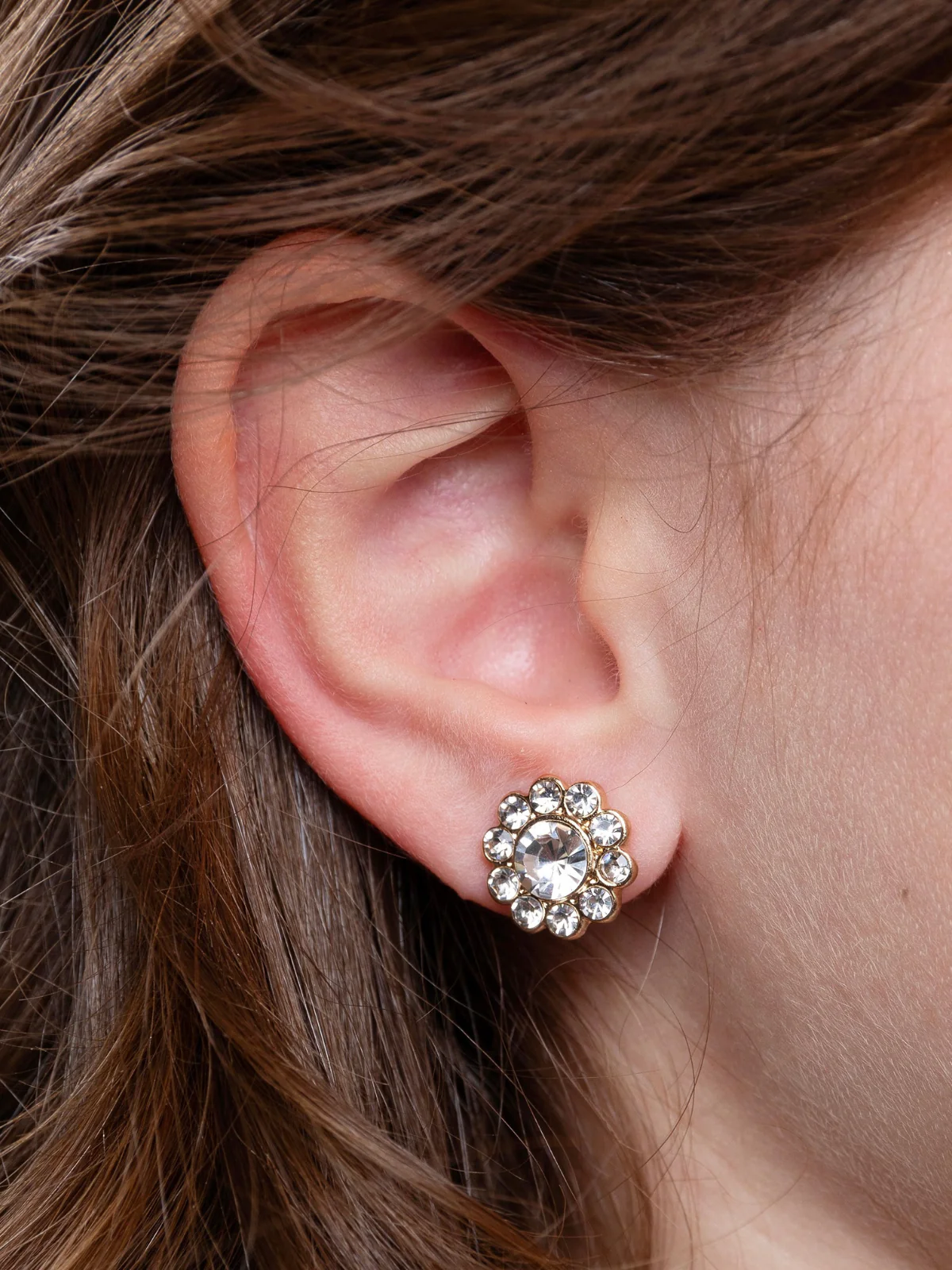 Holiday Sparkle Gold Stud Earring Set - Image 3