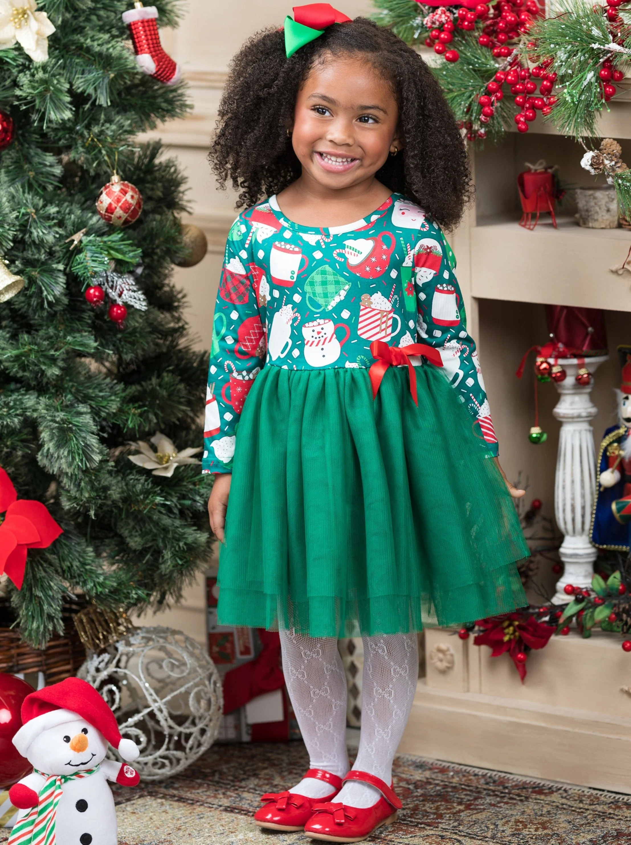 Hot Cocoa and Holiday Mugs Tutu Dress - Image 2