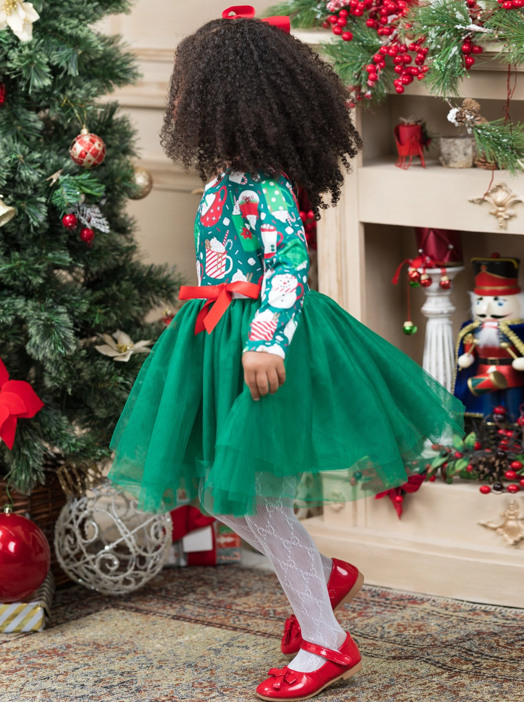 Hot Cocoa and Holiday Mugs Tutu Dress - Image 3