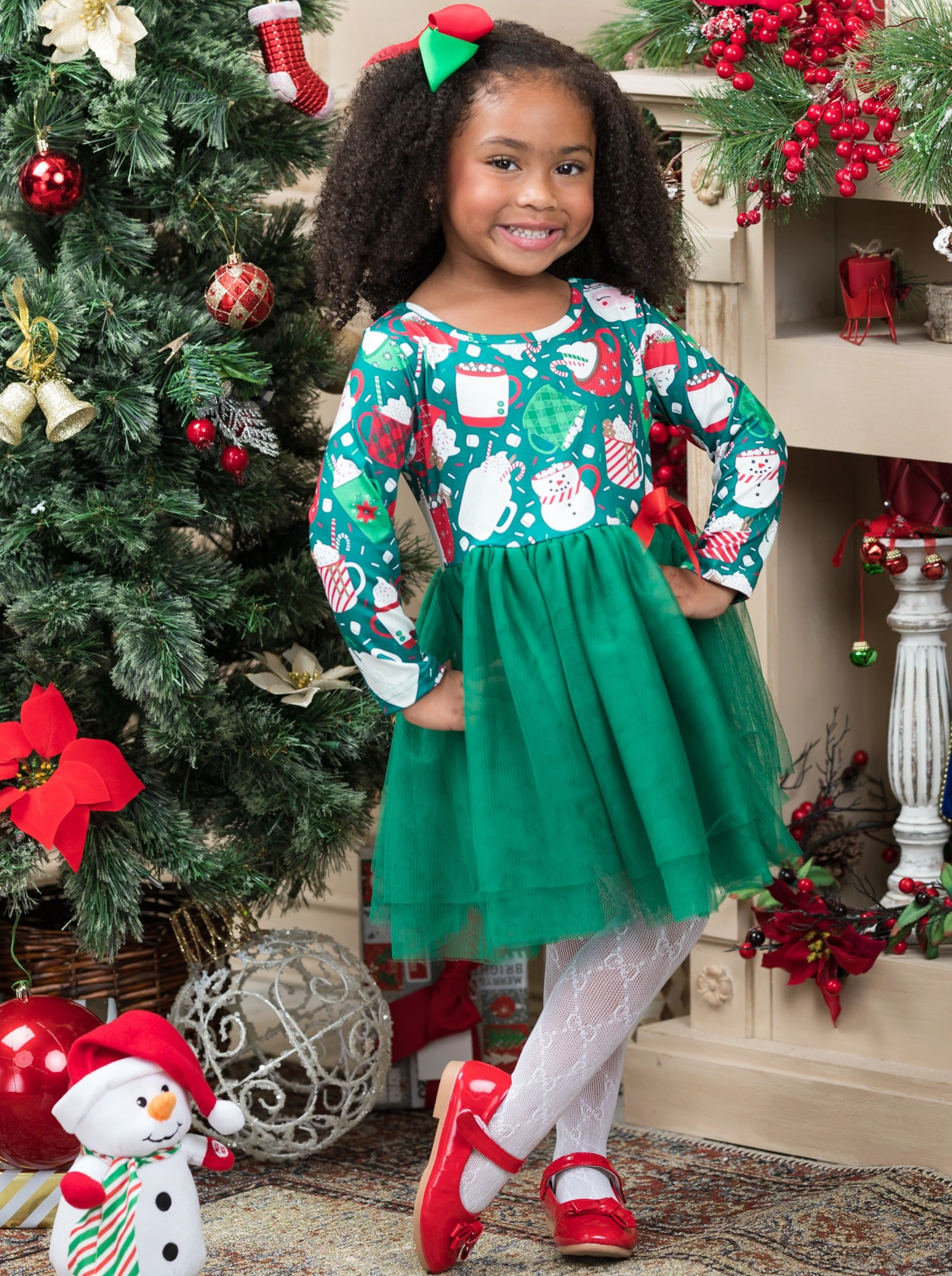 Hot Cocoa and Holiday Mugs Tutu Dress - Image 4