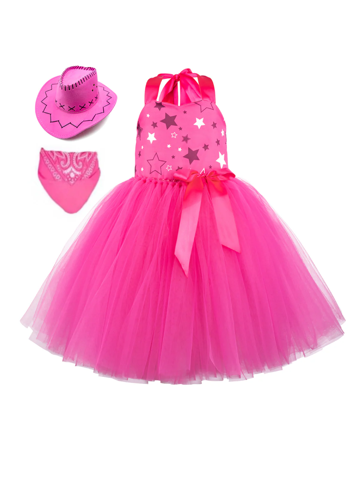 Girls Pink Cowboy Barbiecore Tutu 3-Piece Costume Set - Image 6