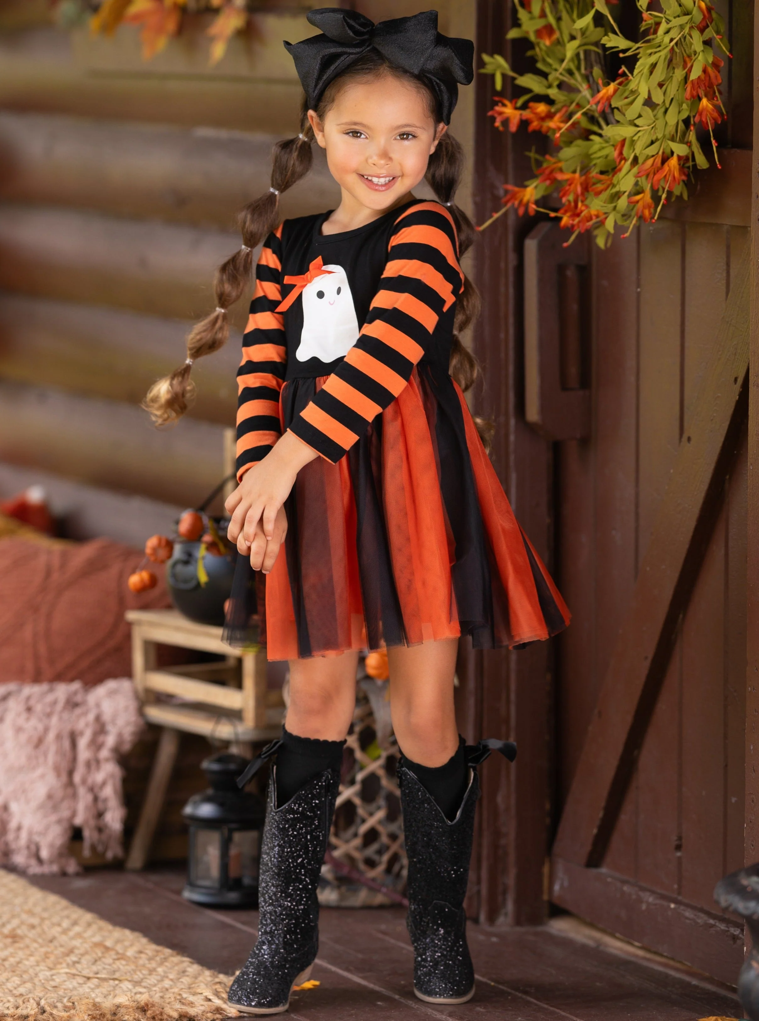 How Do You Boo Striped Sleeve Tutu Dress - Image 3