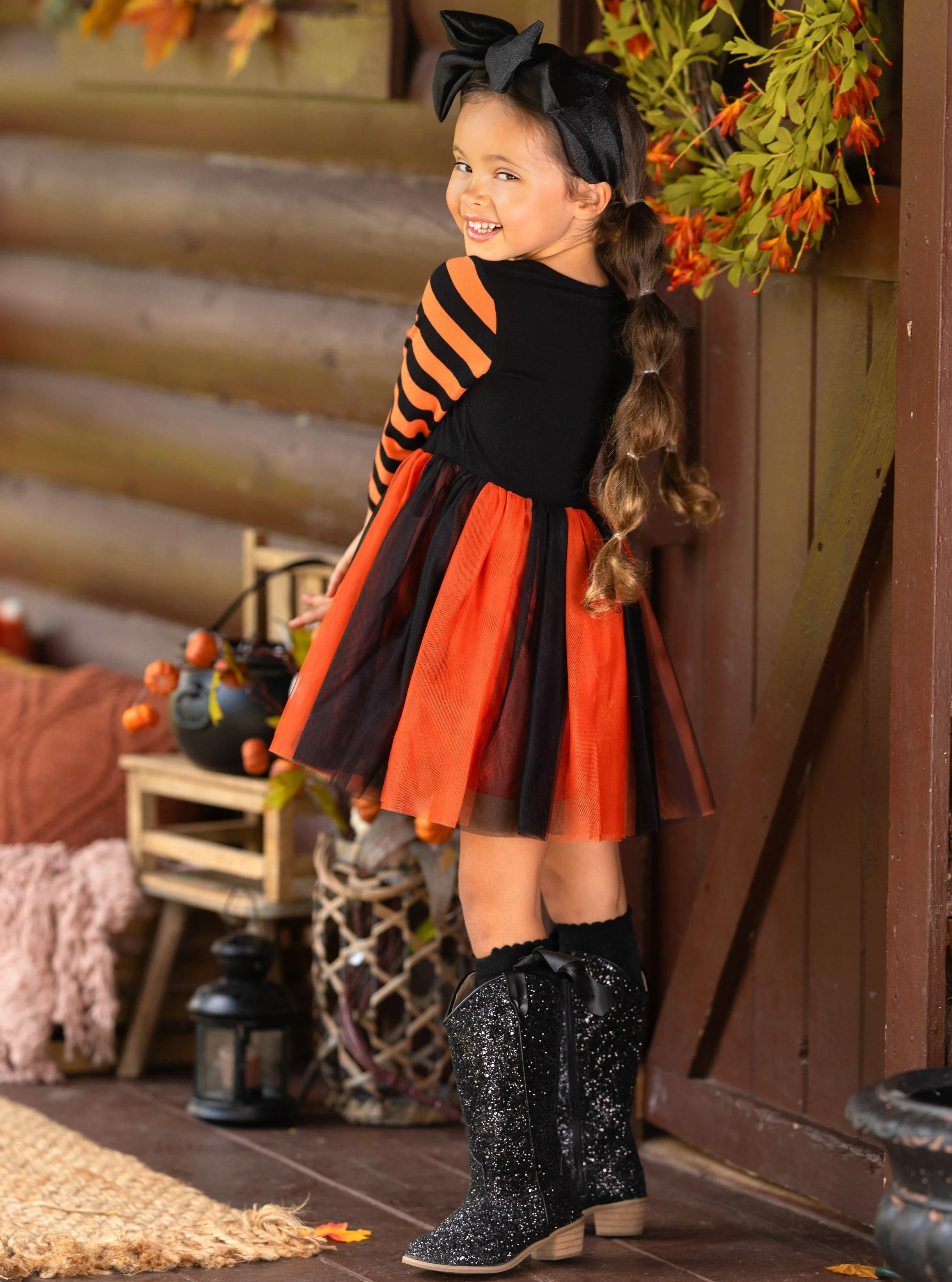 How Do You Boo Striped Sleeve Tutu Dress - Image 6